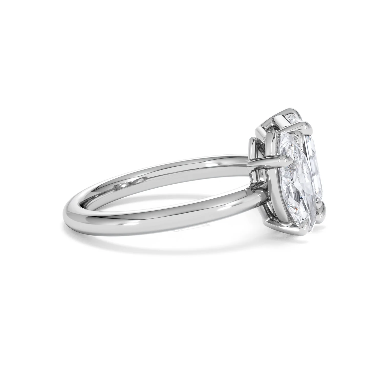 Toi Et Moi 3.00ct Marquise and Emerald Cut Lab Diamond Engagement Ring in Platinum - Image 25