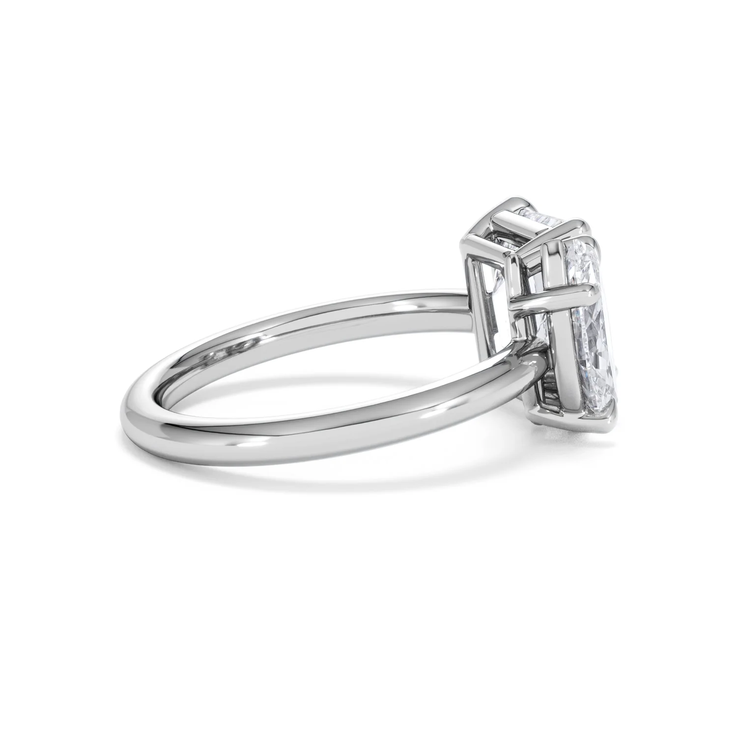 Toi Et Moi 3.00ct Marquise and Emerald Cut Lab Diamond Engagement Ring in Platinum - Image 29