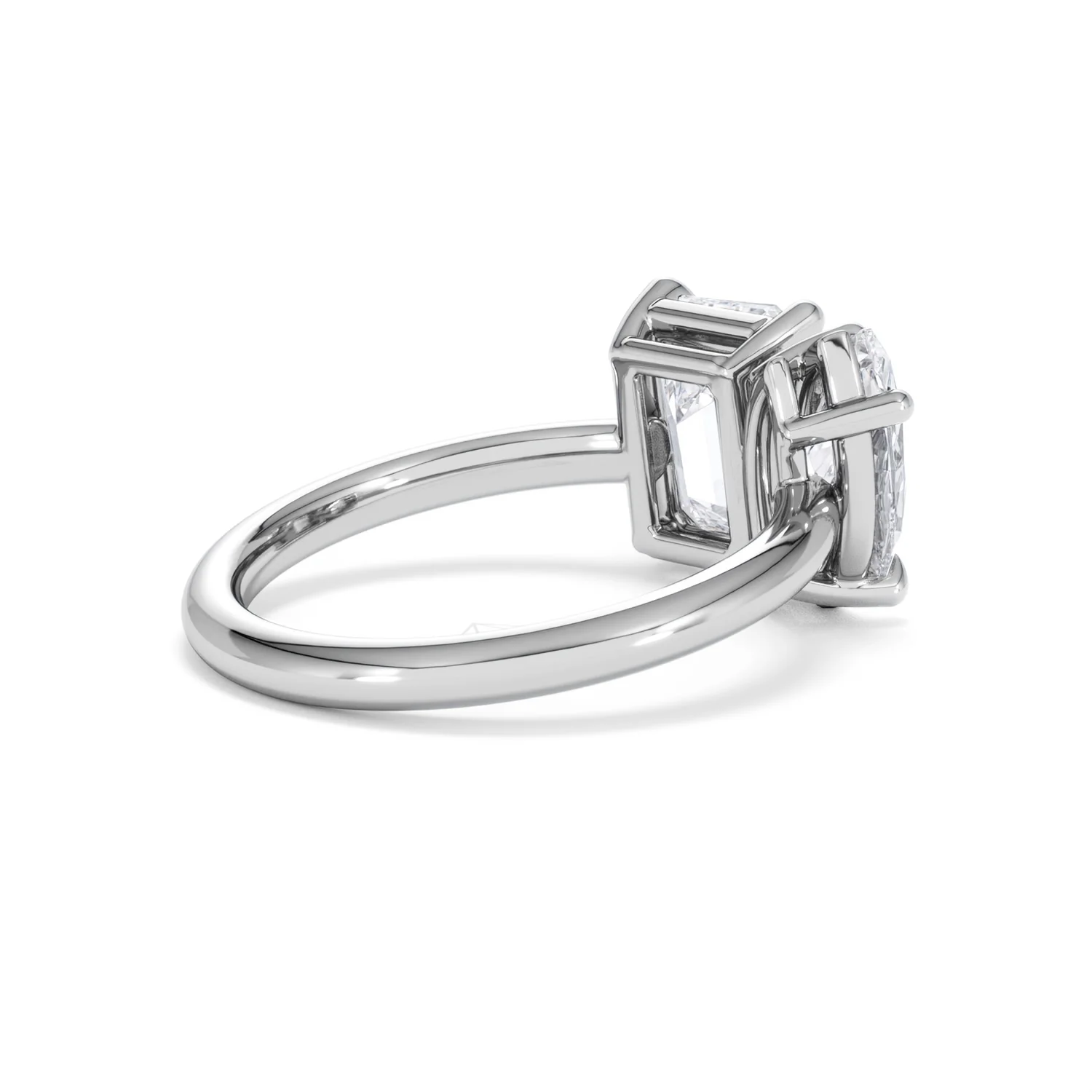 Toi Et Moi 3.00ct Marquise and Emerald Cut Lab Diamond Engagement Ring in Platinum - Image 34