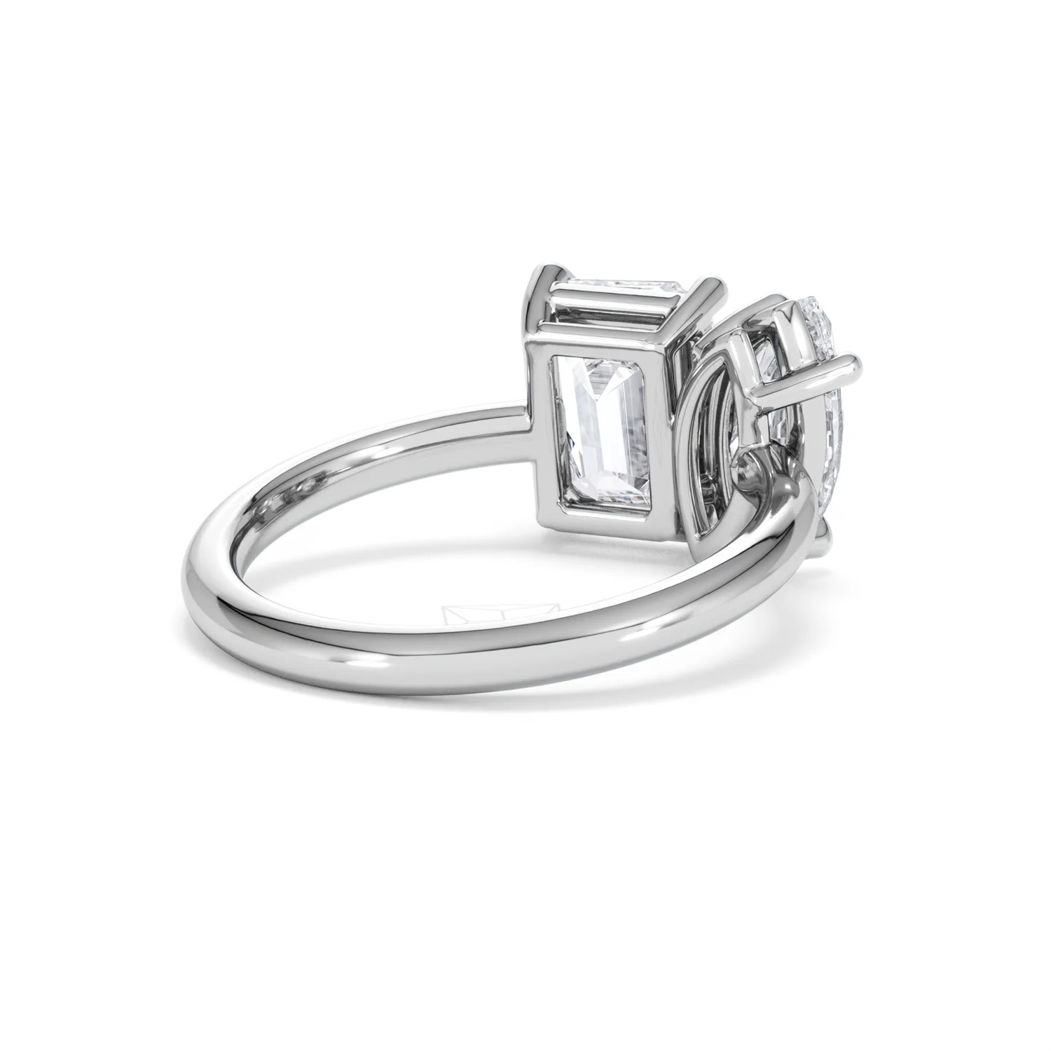 Toi Et Moi 3.00ct Marquise and Emerald Cut Lab Diamond Engagement Ring in Platinum - Image 38