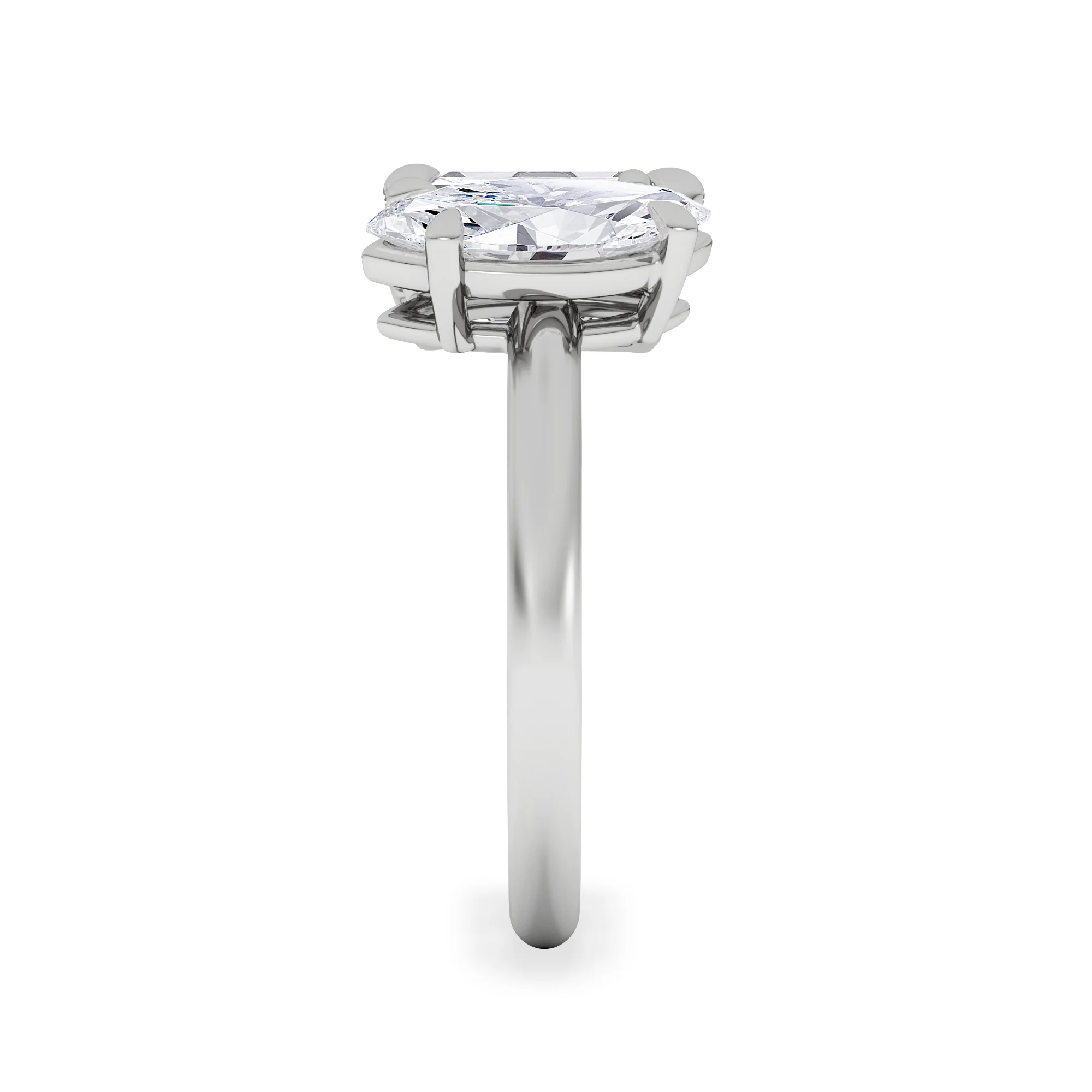 Toi Et Moi 3.00ct Marquise and Emerald Cut Lab Diamond Engagement Ring in Platinum - Image 5