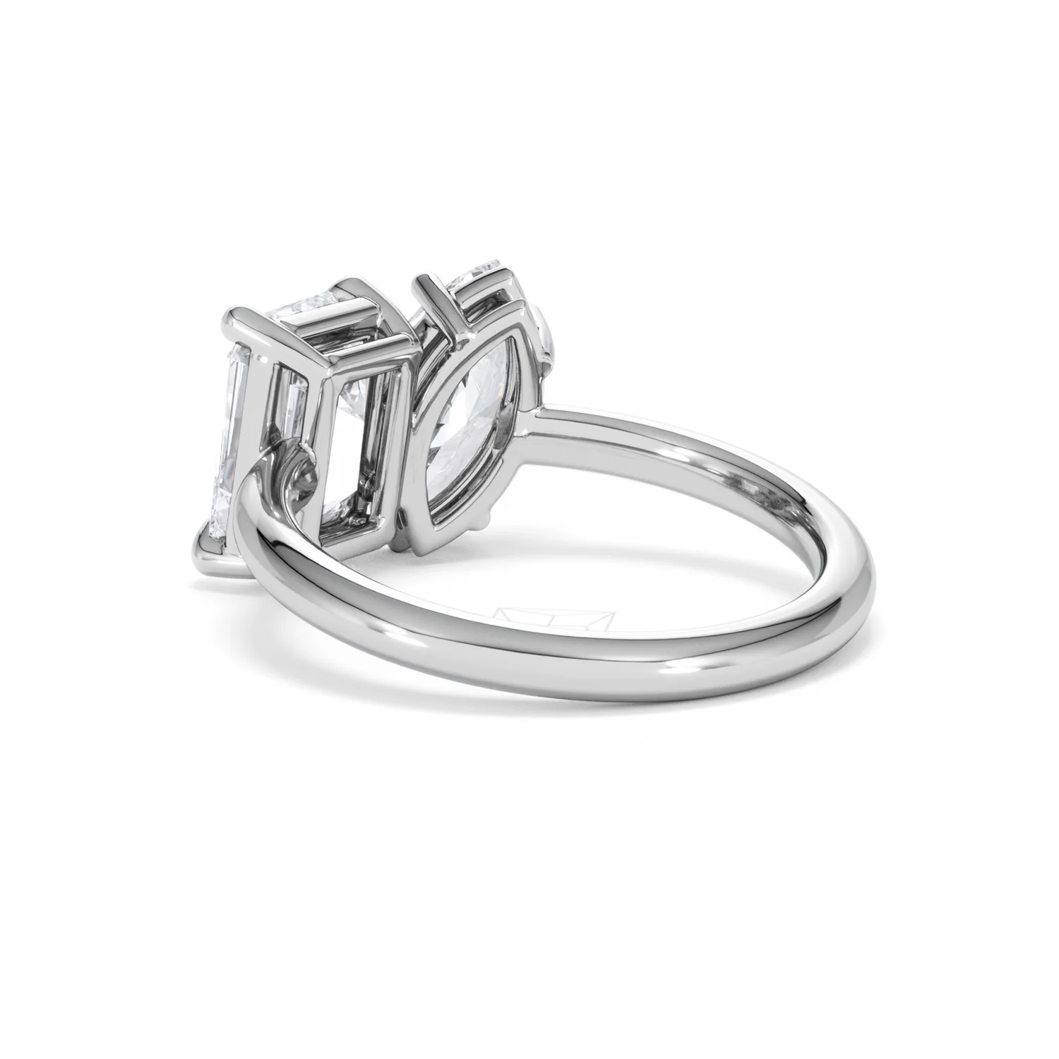 Toi Et Moi 3.00ct Marquise and Emerald Cut Lab Diamond Engagement Ring in Platinum - Image 55