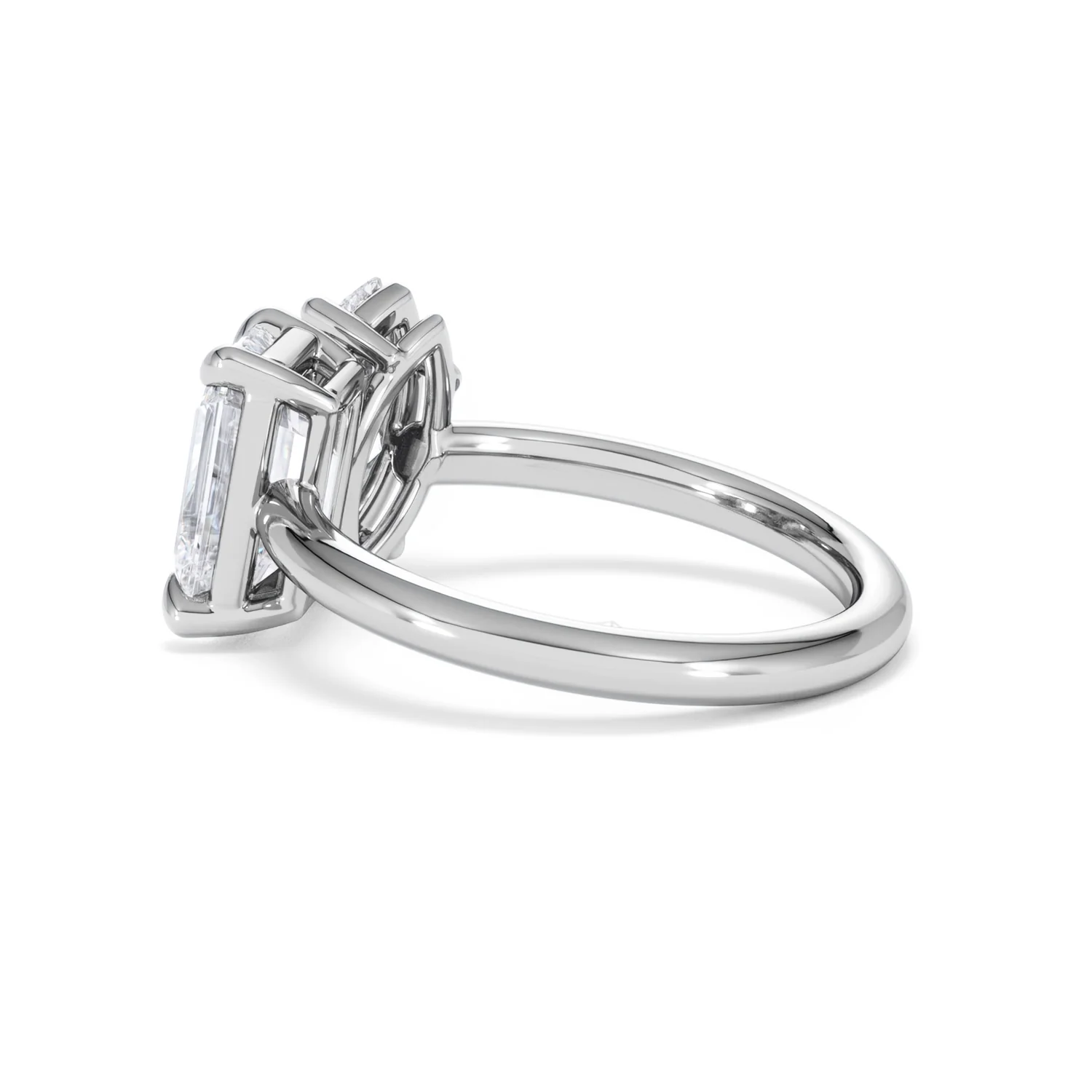 Toi Et Moi 3.00ct Marquise and Emerald Cut Lab Diamond Engagement Ring in Platinum - Image 61