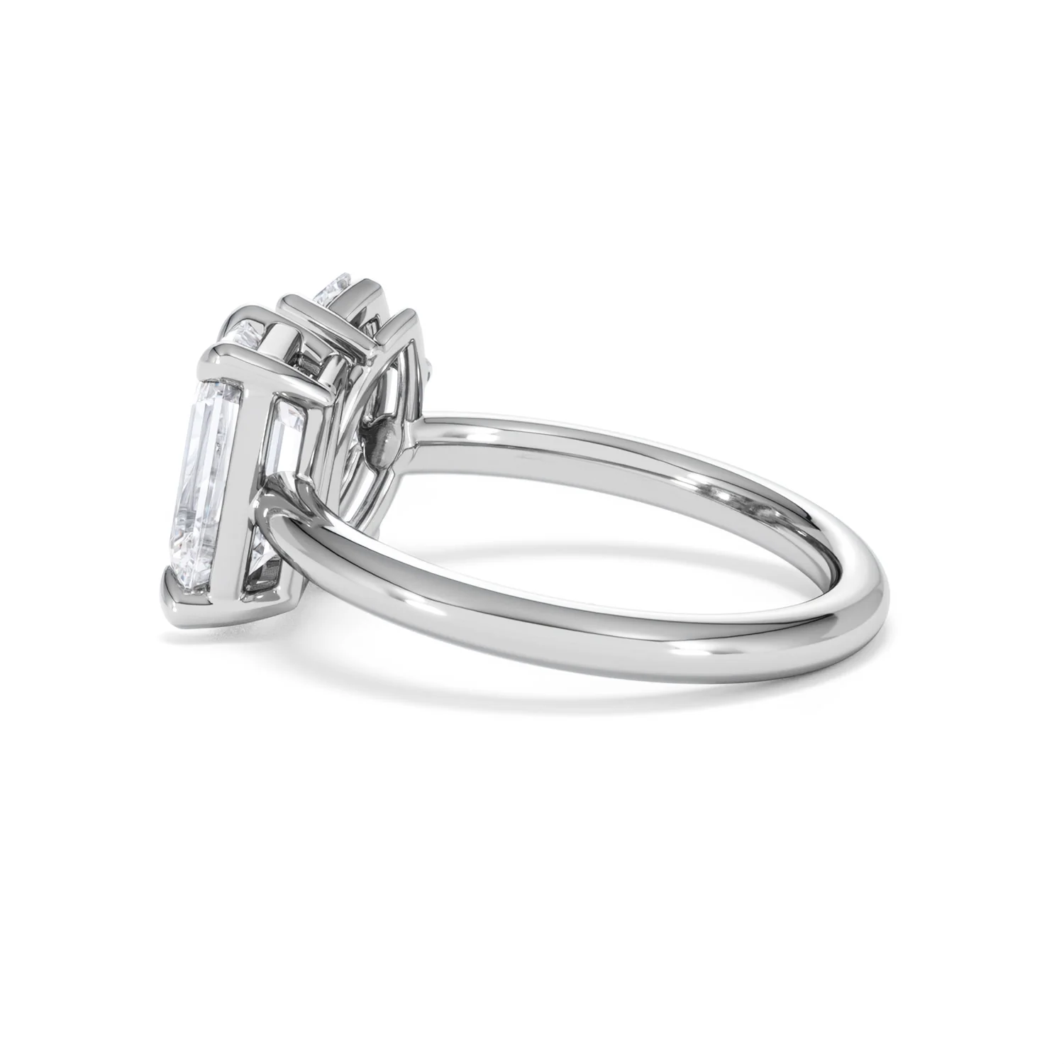 Toi Et Moi 3.00ct Marquise and Emerald Cut Lab Diamond Engagement Ring in Platinum - Image 62