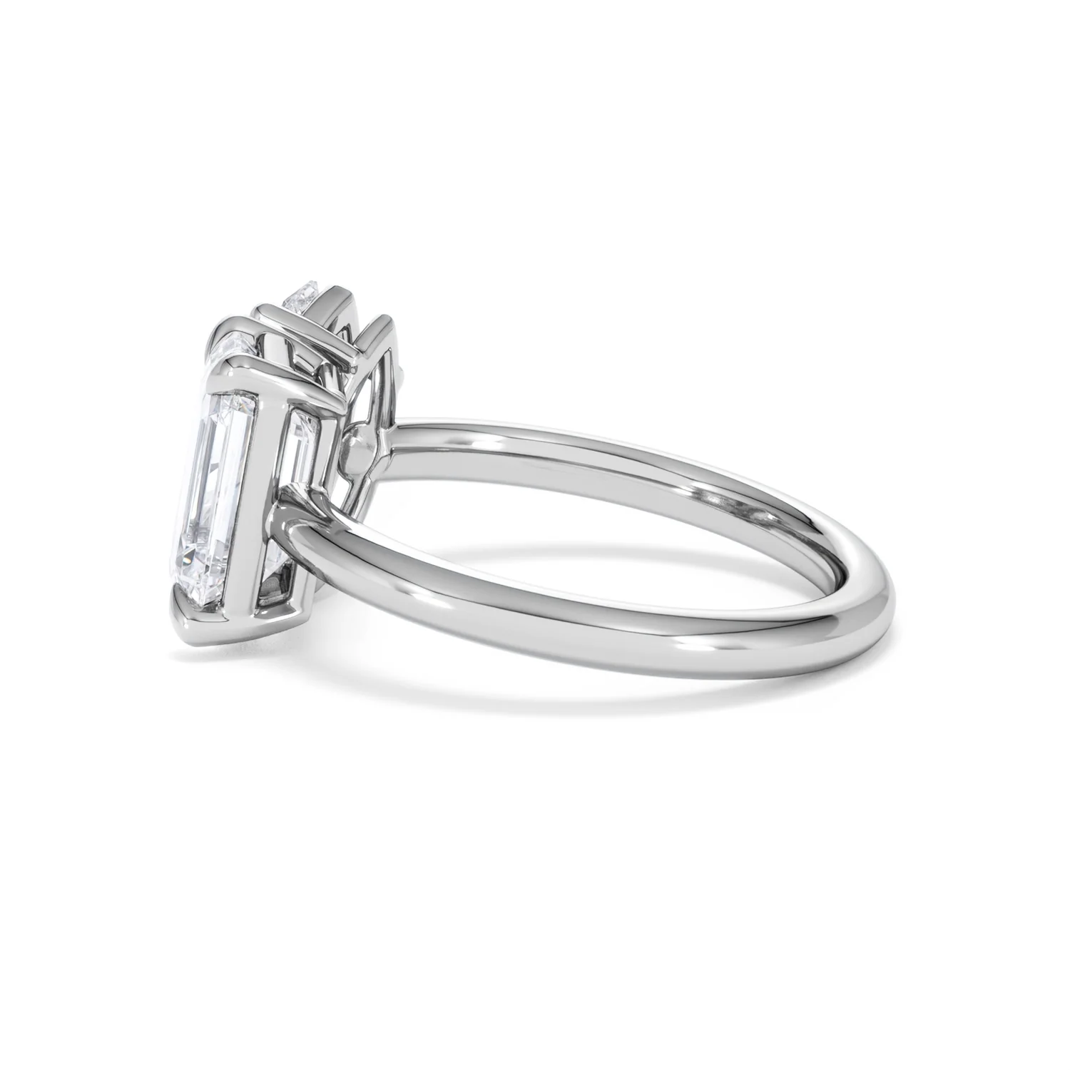 Toi Et Moi 3.00ct Marquise and Emerald Cut Lab Diamond Engagement Ring in Platinum - Image 64
