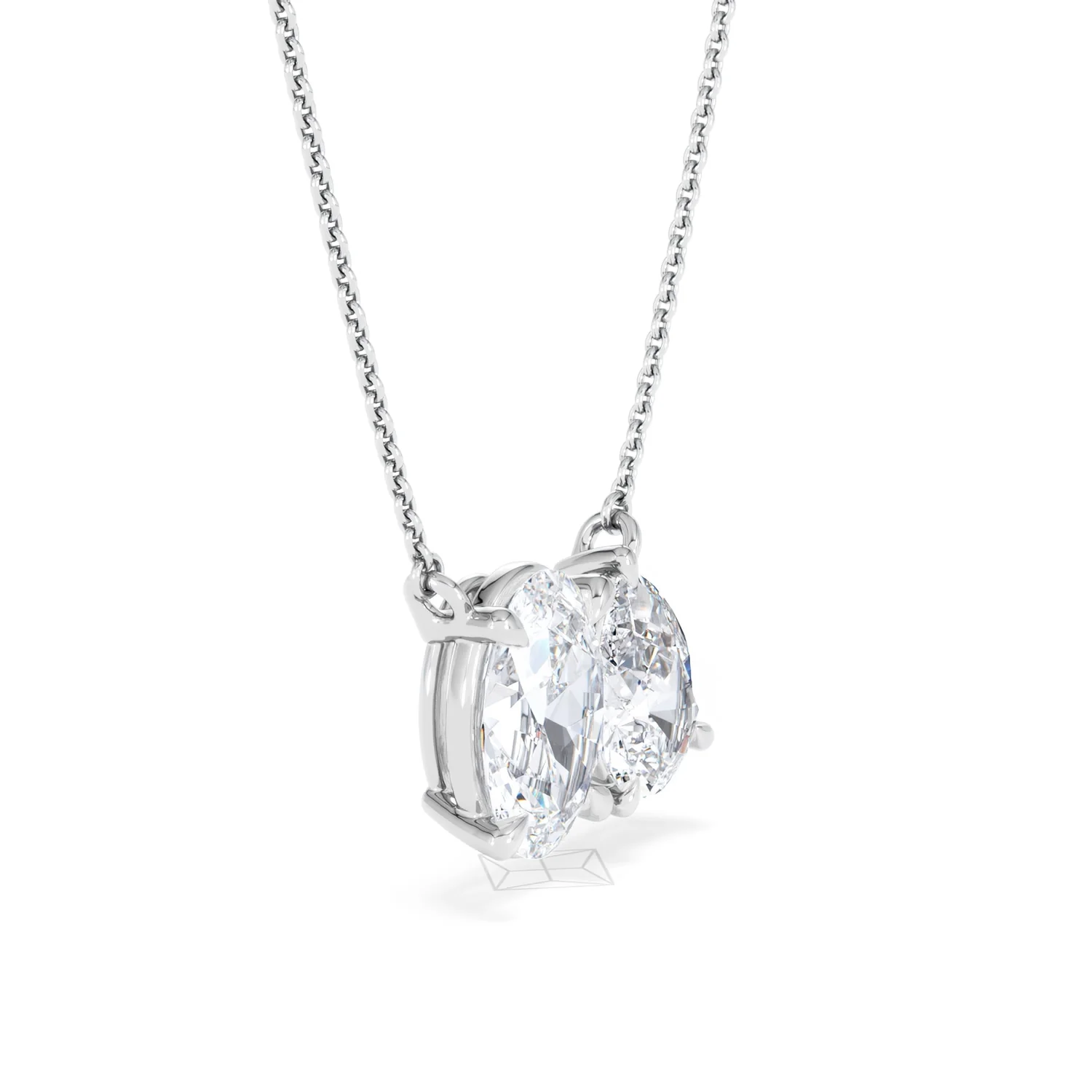 Moi et Toi Lab Diamond Oval 1.50ct + Pear 1.50ct Necklace - Image 21