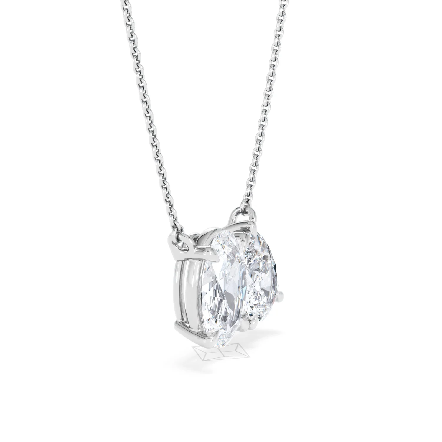 Moi et Toi Lab Diamond Oval 1.50ct + Pear 1.50ct Necklace - Image 22