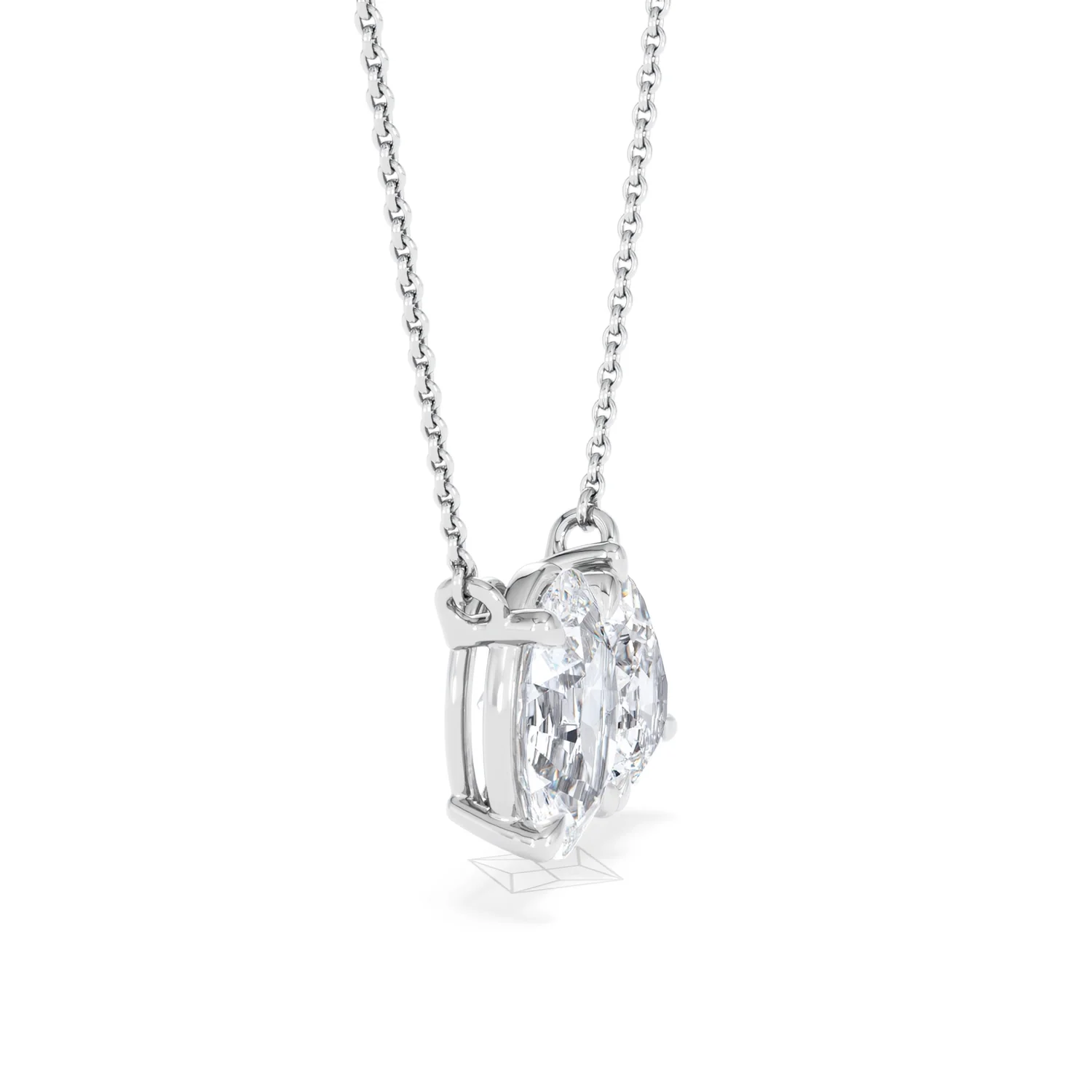 Moi et Toi Lab Diamond Oval 1.50ct + Pear 1.50ct Necklace - Image 24