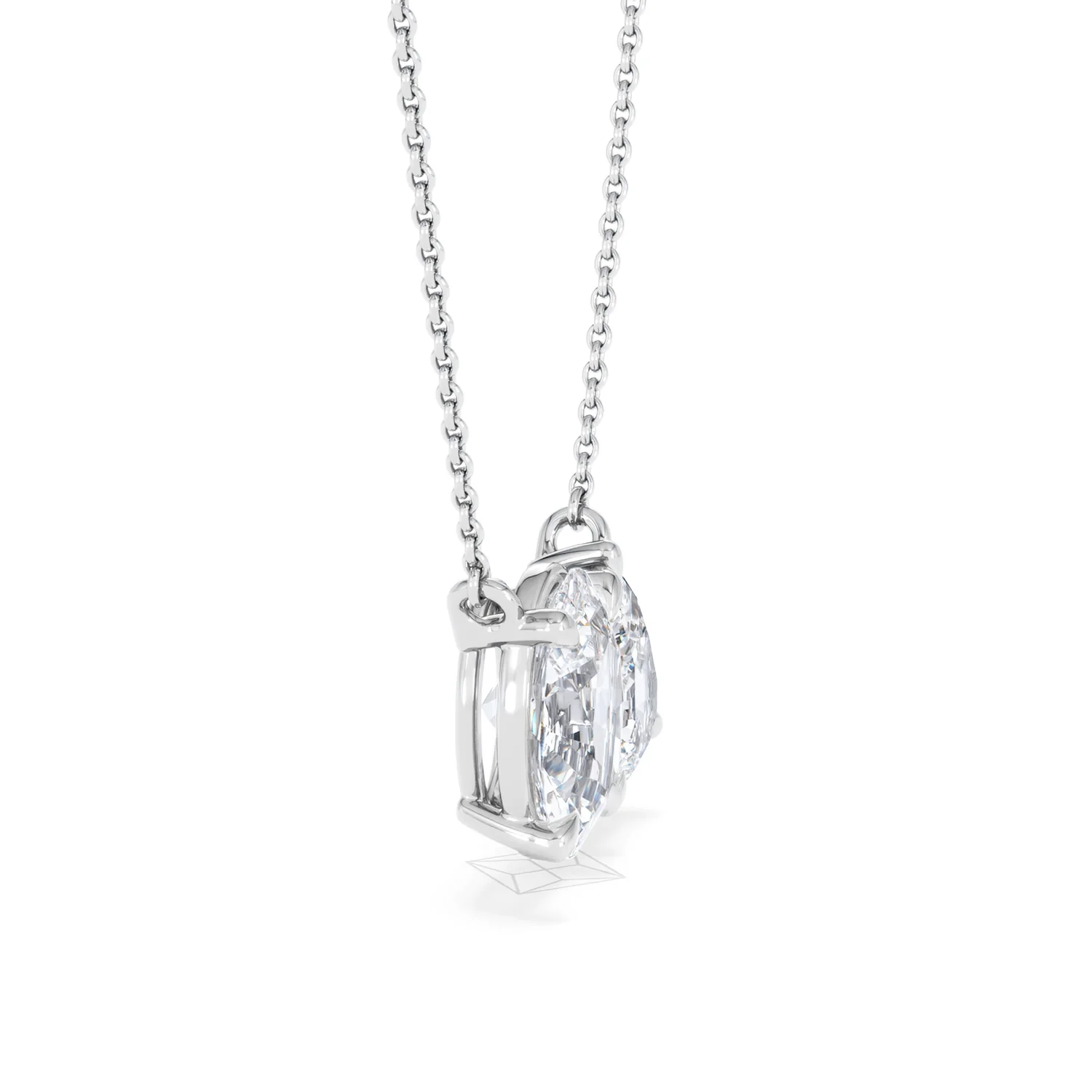 Moi et Toi Lab Diamond Oval 1.50ct + Pear 1.50ct Necklace - Image 25