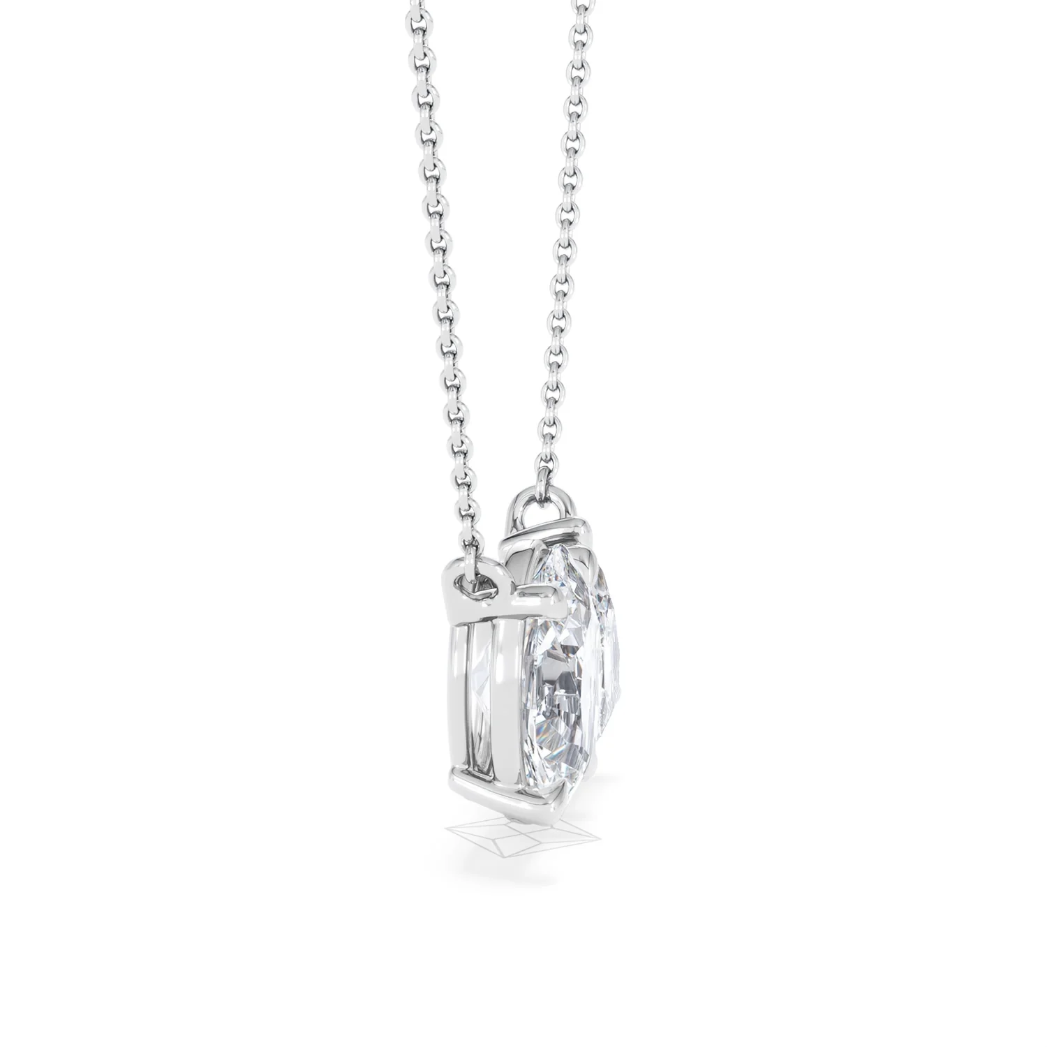 Moi et Toi Lab Diamond Oval 1.50ct + Pear 1.50ct Necklace - Image 26