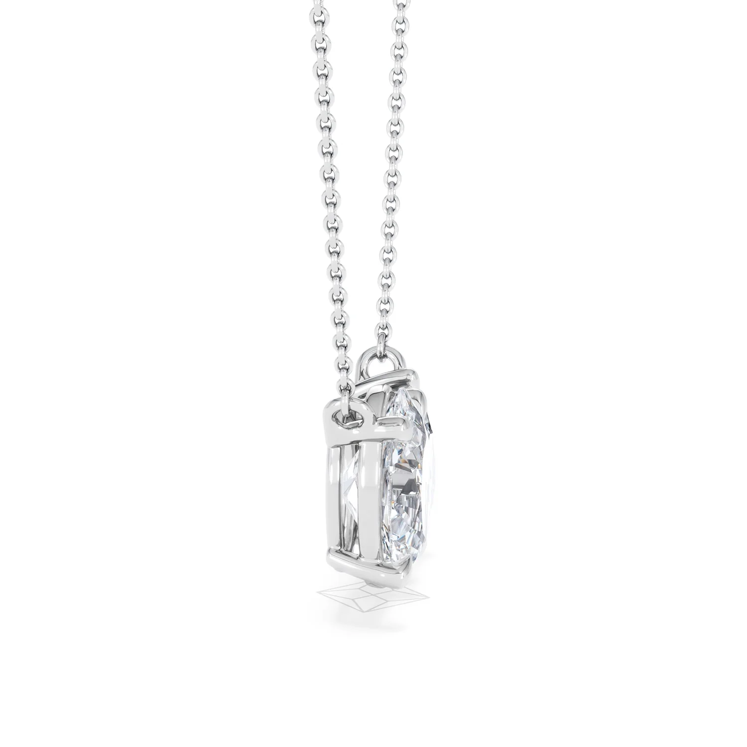 Moi et Toi Lab Diamond Oval 1.50ct + Pear 1.50ct Necklace - Image 27