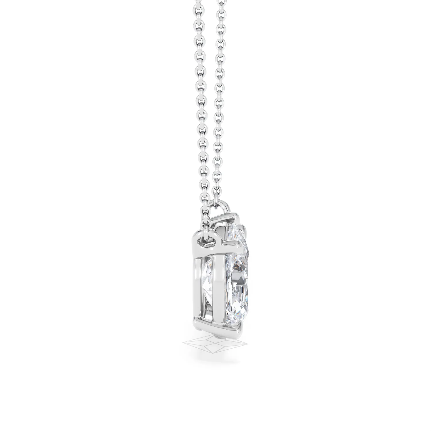 Moi et Toi Lab Diamond Oval 1.50ct + Pear 1.50ct Necklace - Image 28