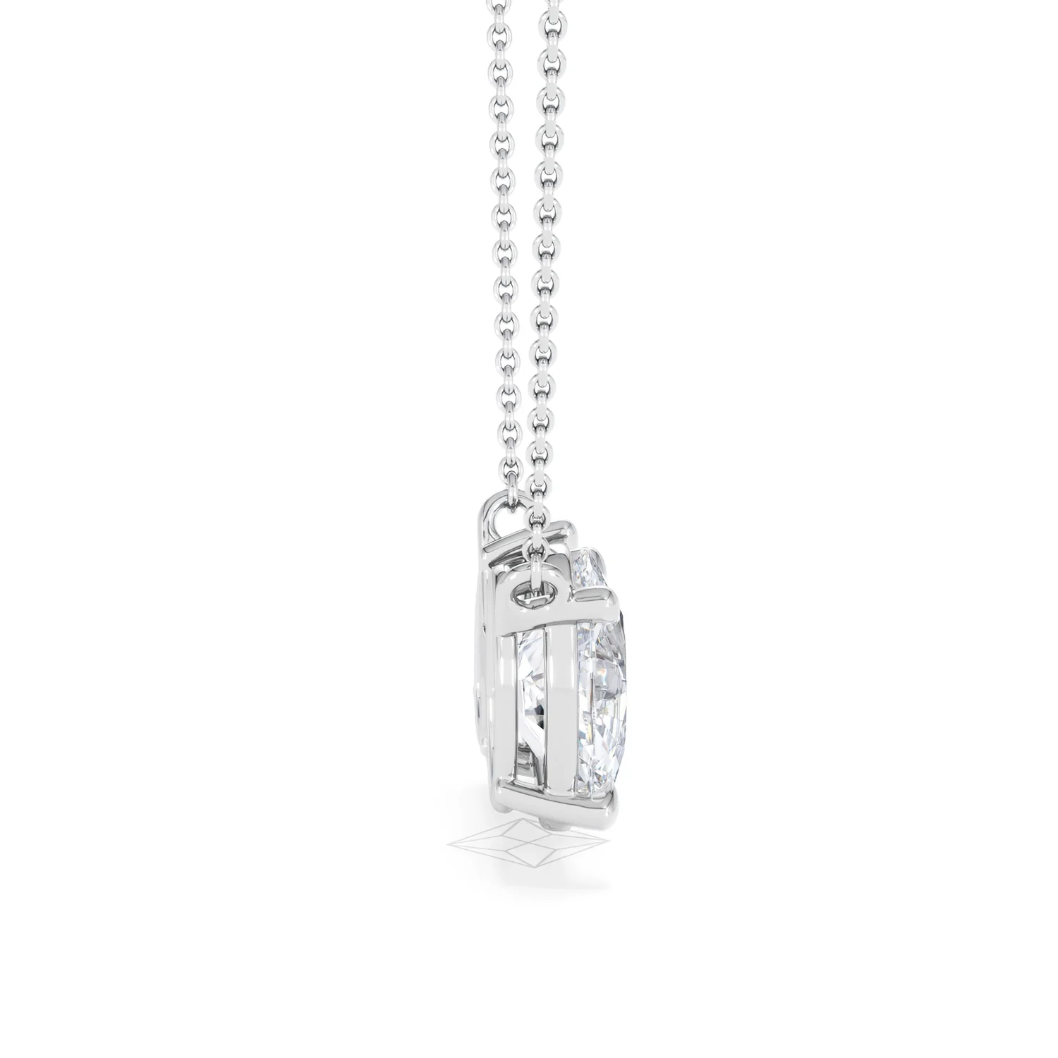 Moi et Toi Lab Diamond Oval 1.50ct + Pear 1.50ct Necklace - Image 30