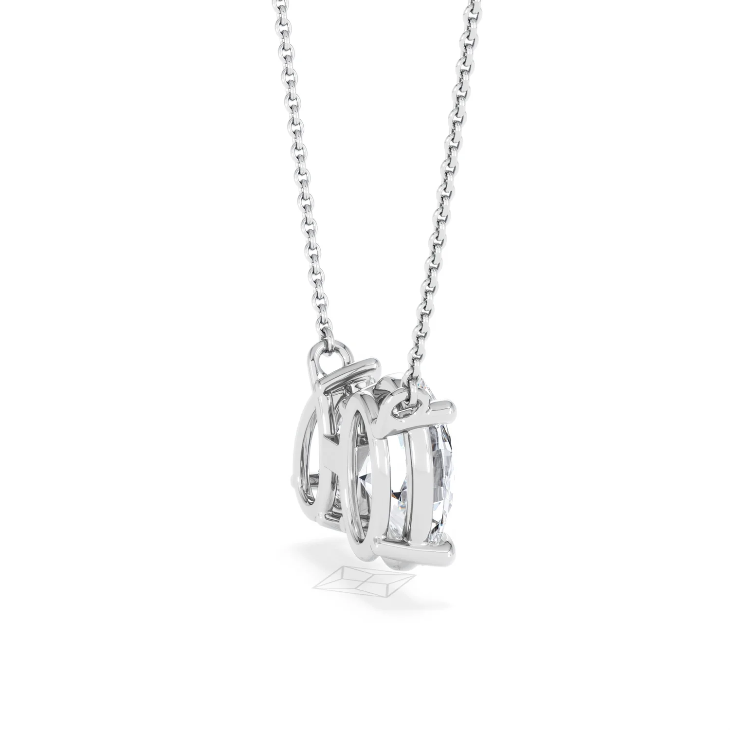 Moi et Toi Lab Diamond Oval 1.50ct + Pear 1.50ct Necklace - Image 34