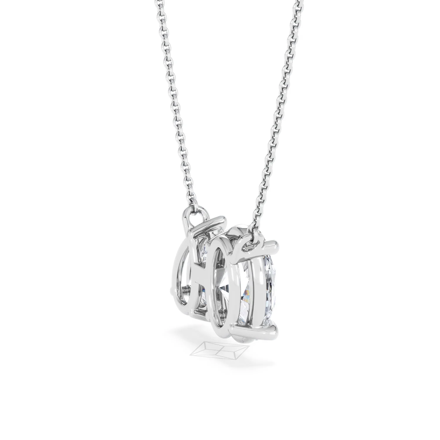 Moi et Toi Lab Diamond Oval 1.50ct + Pear 1.50ct Necklace - Image 35