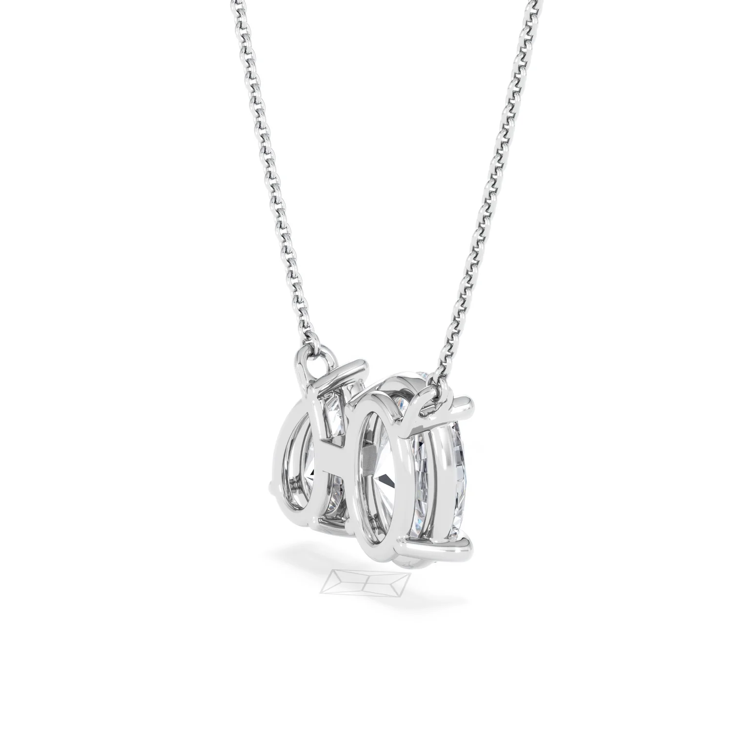 Moi et Toi Lab Diamond Oval 1.50ct + Pear 1.50ct Necklace - Image 37