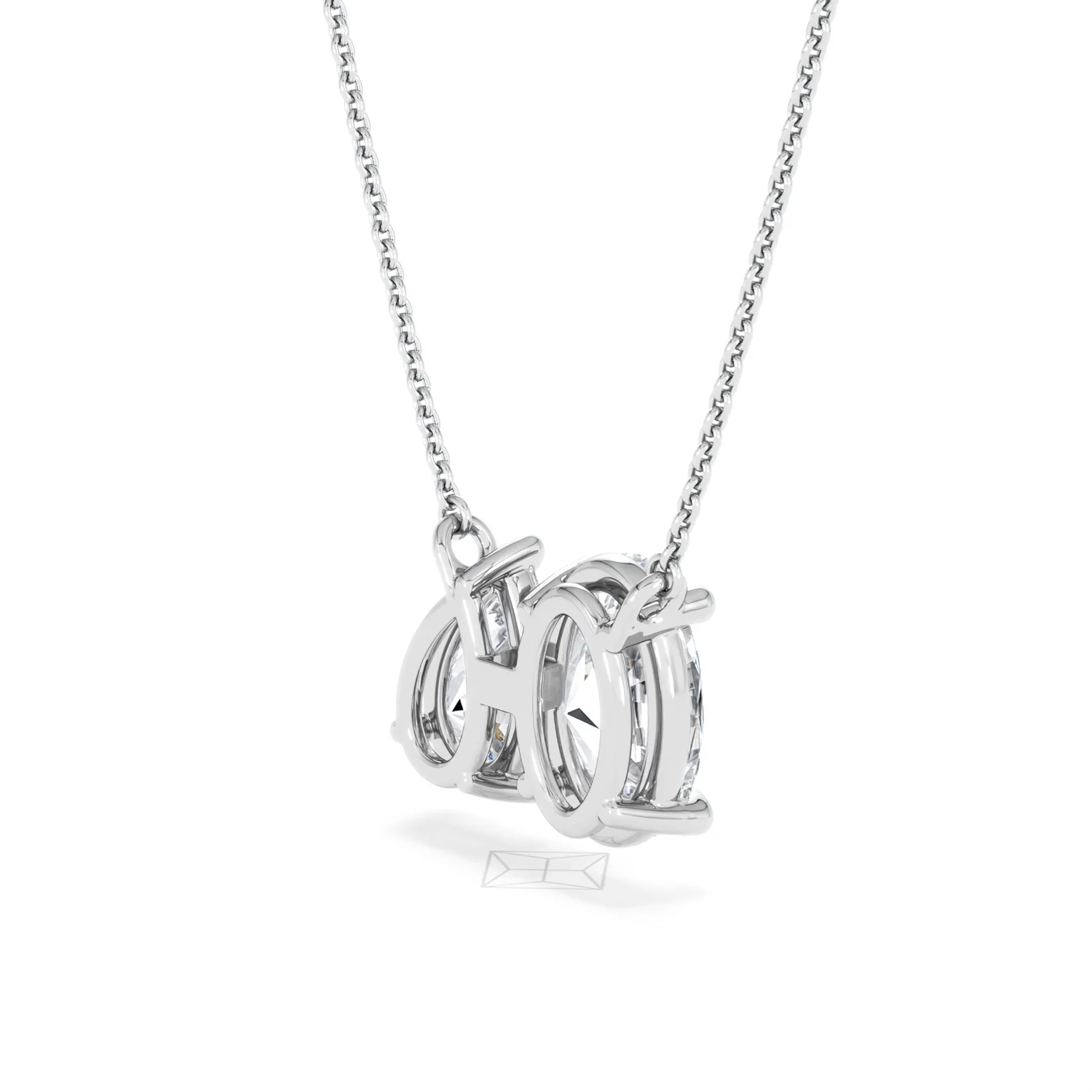 Moi et Toi Lab Diamond Oval 1.50ct + Pear 1.50ct Necklace - Image 38
