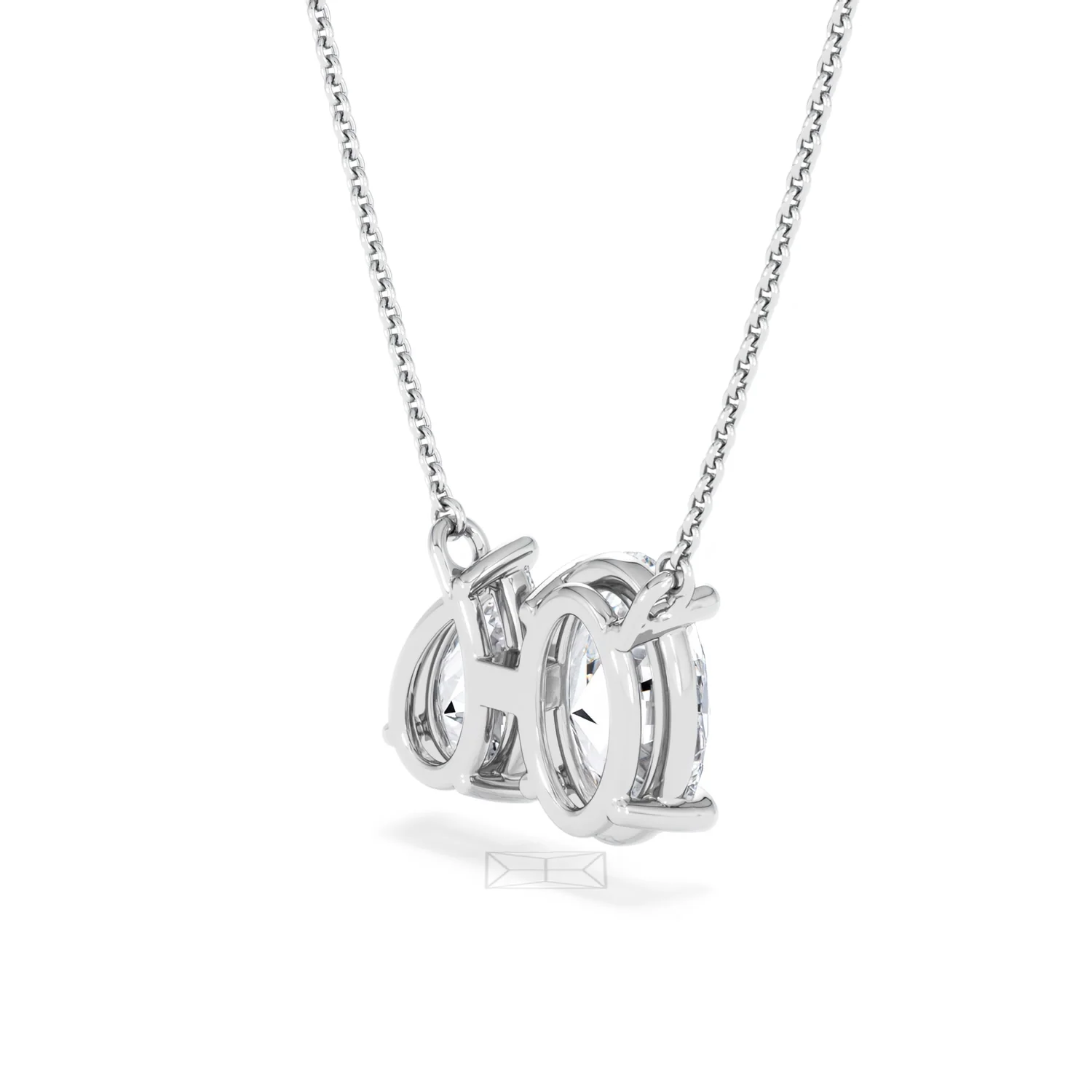 Moi et Toi Lab Diamond Oval 1.50ct + Pear 1.50ct Necklace - Image 39