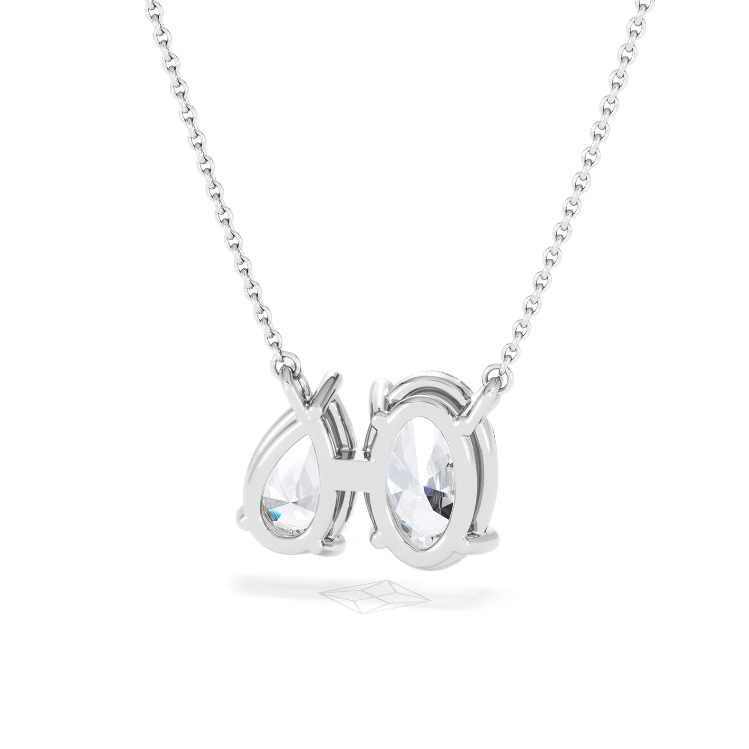 Moi et Toi Lab Diamond Oval 1.50ct + Pear 1.50ct Necklace - Image 46