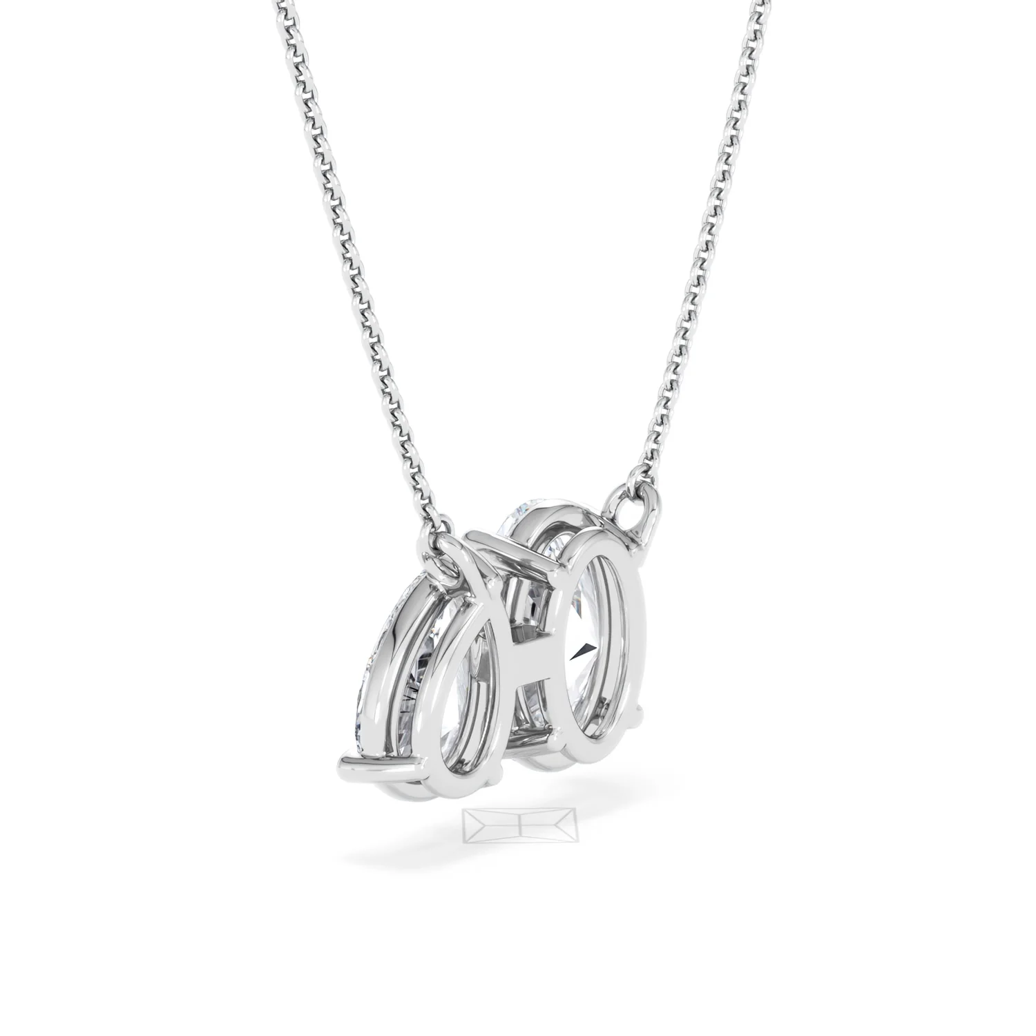 Moi et Toi Lab Diamond Oval 1.50ct + Pear 1.50ct Necklace - Image 59