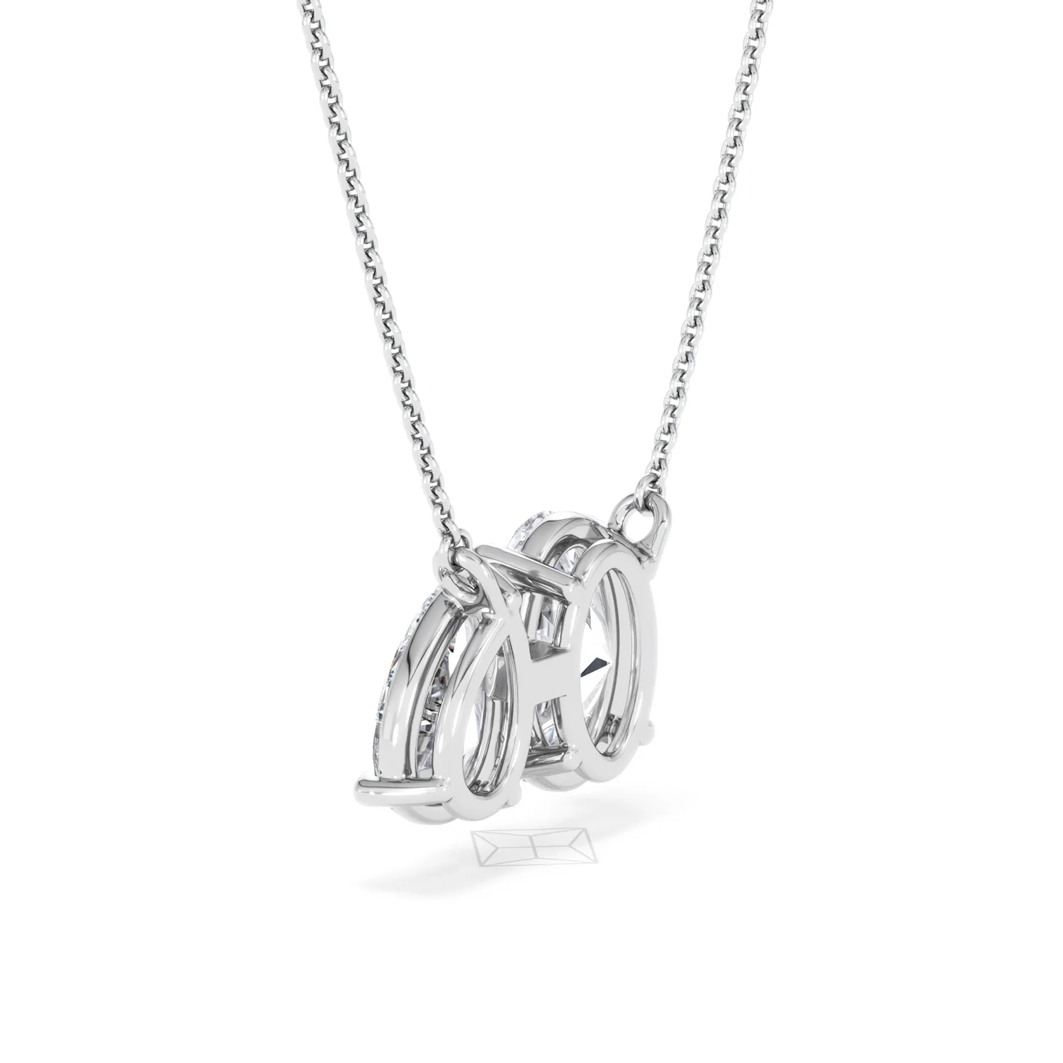 Moi et Toi Lab Diamond Oval 1.50ct + Pear 1.50ct Necklace - Image 60