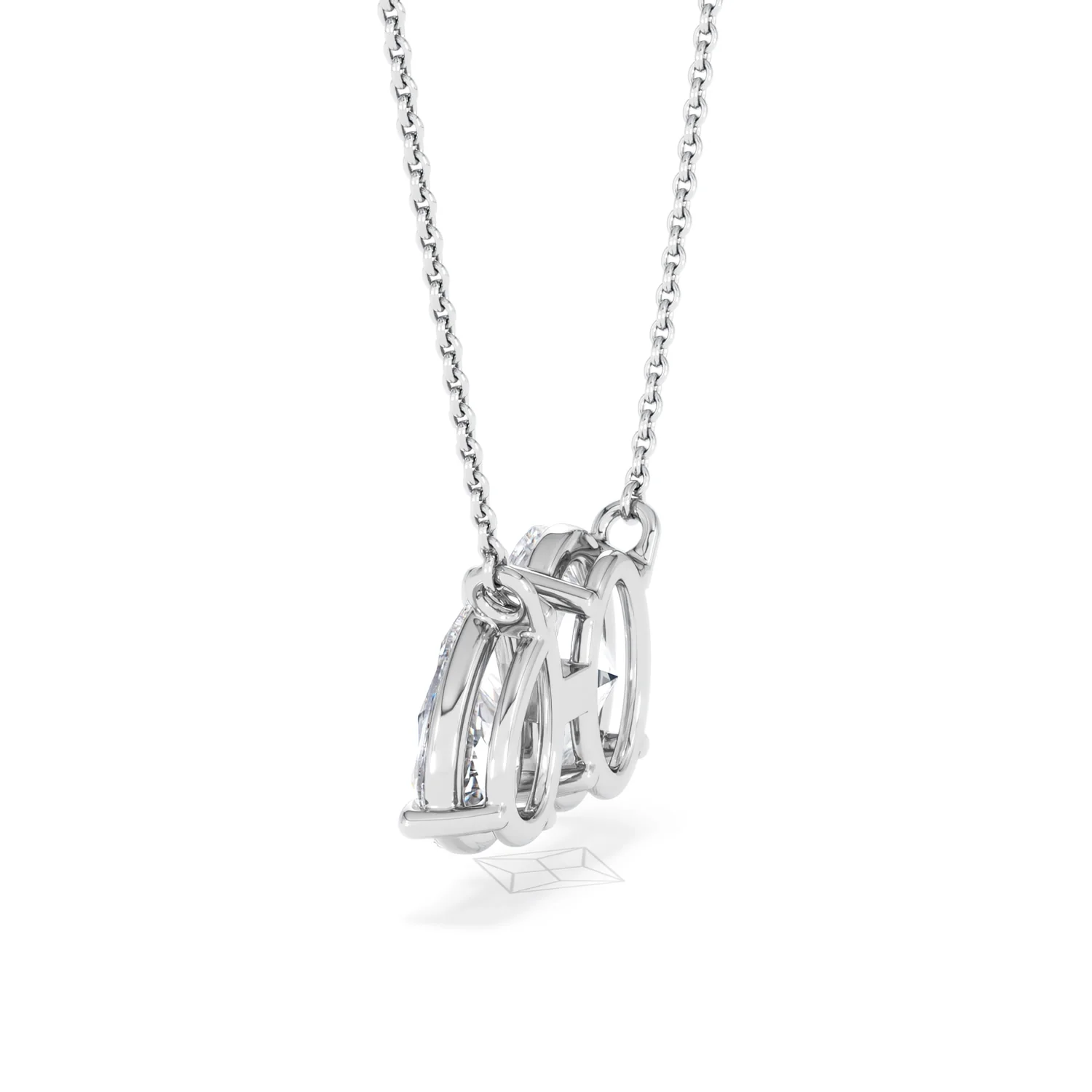 Moi et Toi Lab Diamond Oval 1.50ct + Pear 1.50ct Necklace - Image 63