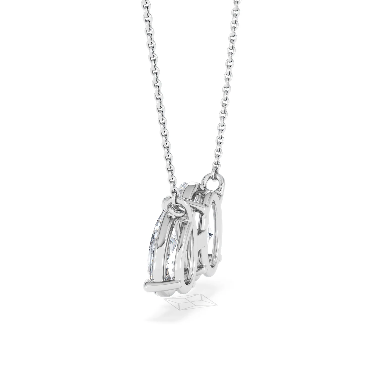 Moi et Toi Lab Diamond Oval 1.50ct + Pear 1.50ct Necklace - Image 64
