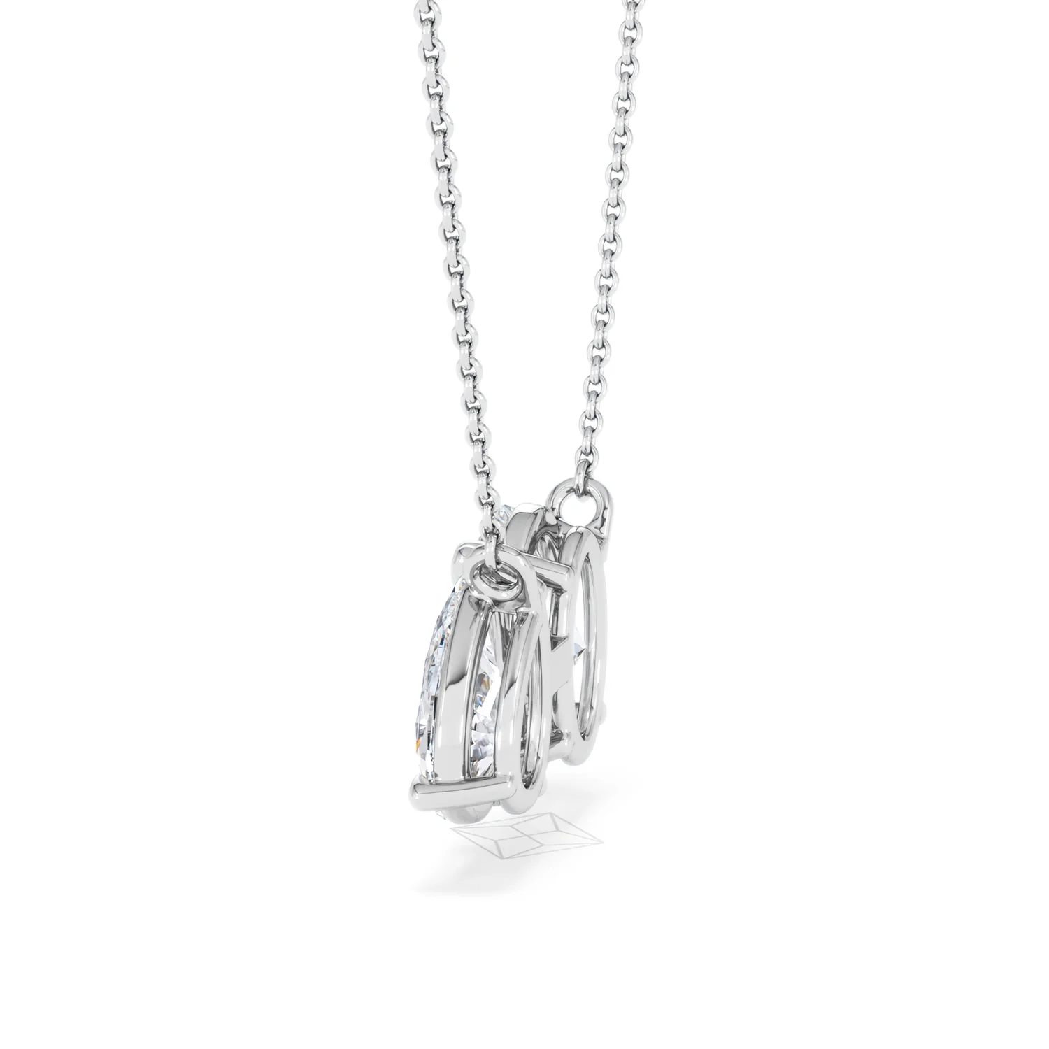 Moi et Toi Lab Diamond Oval 1.50ct + Pear 1.50ct Necklace - Image 65
