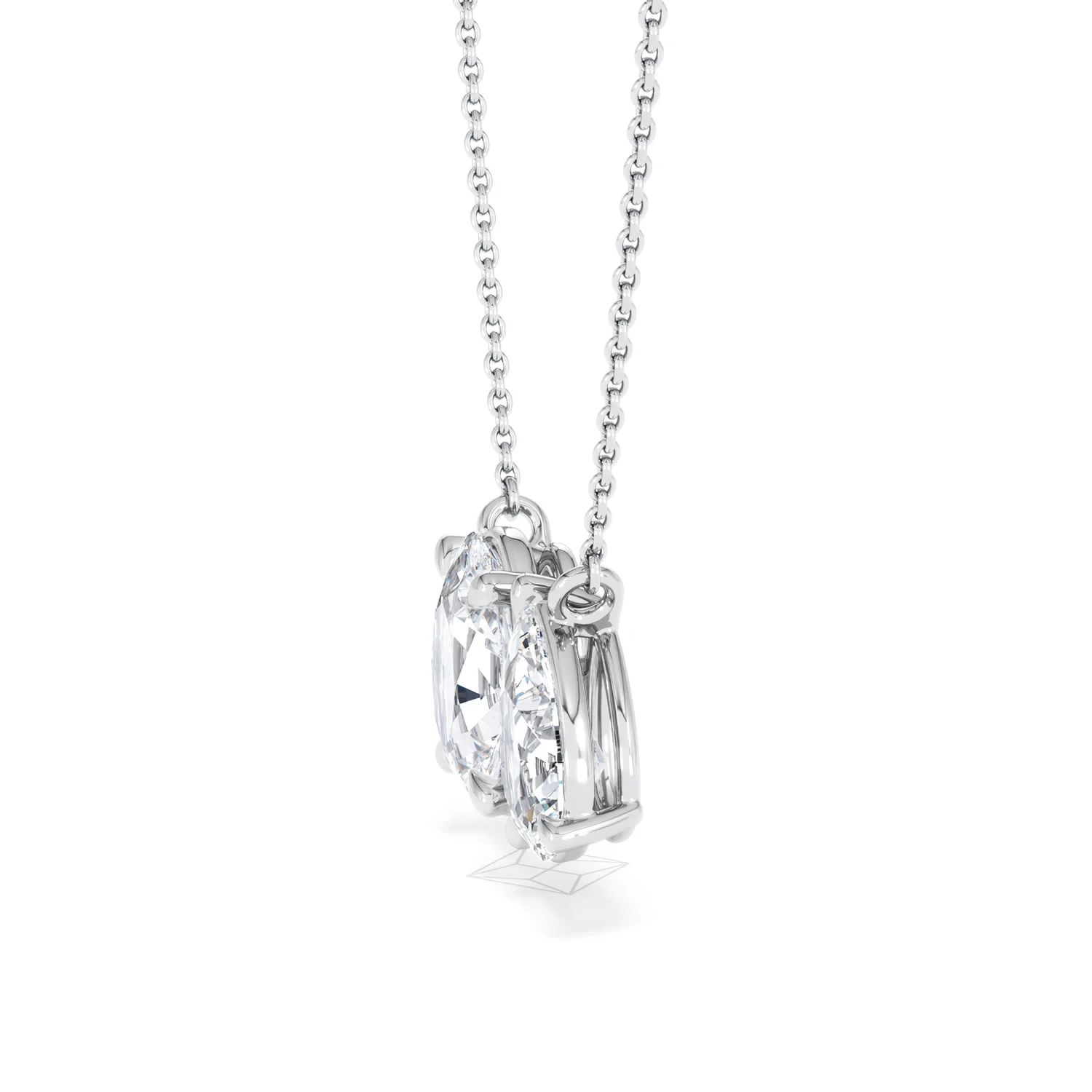 Moi et Toi Lab Diamond Oval 1.50ct + Pear 1.50ct Necklace - Image 72