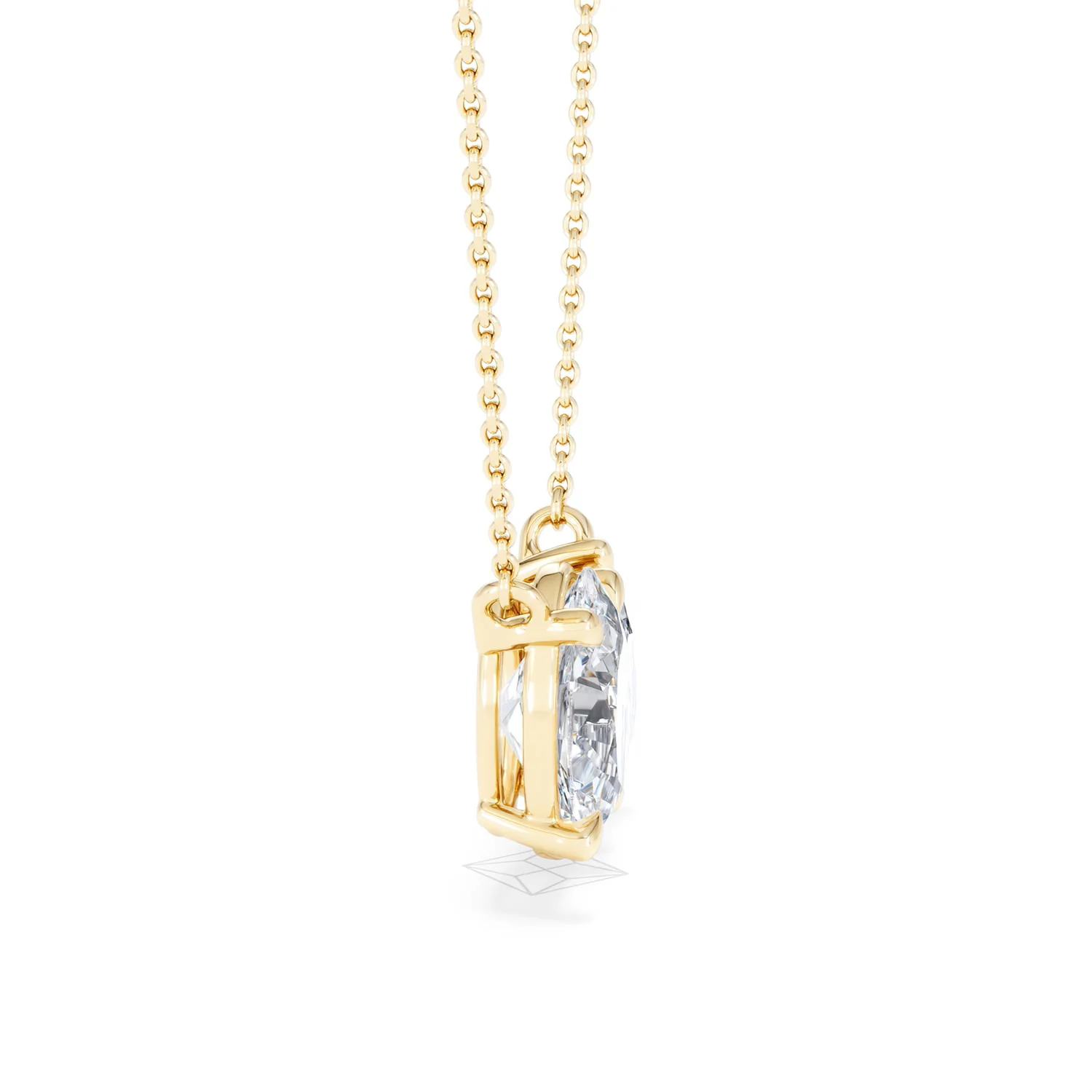 Toi Et Moi 3.00ct Oval and Pear Cut Lab Diamond 2 Stone Necklace in 18k Yellow Gold - Image 27