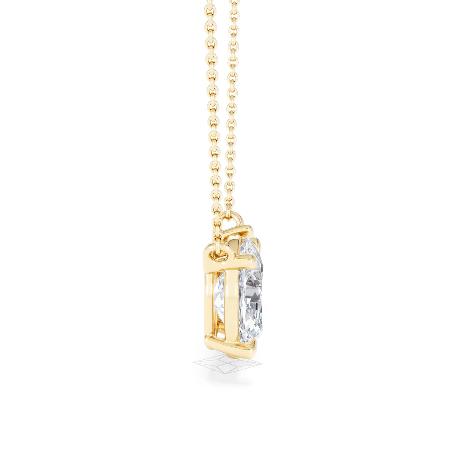 Toi Et Moi 3.00ct Oval and Pear Cut Lab Diamond 2 Stone Necklace in 18k Yellow Gold - Image 28