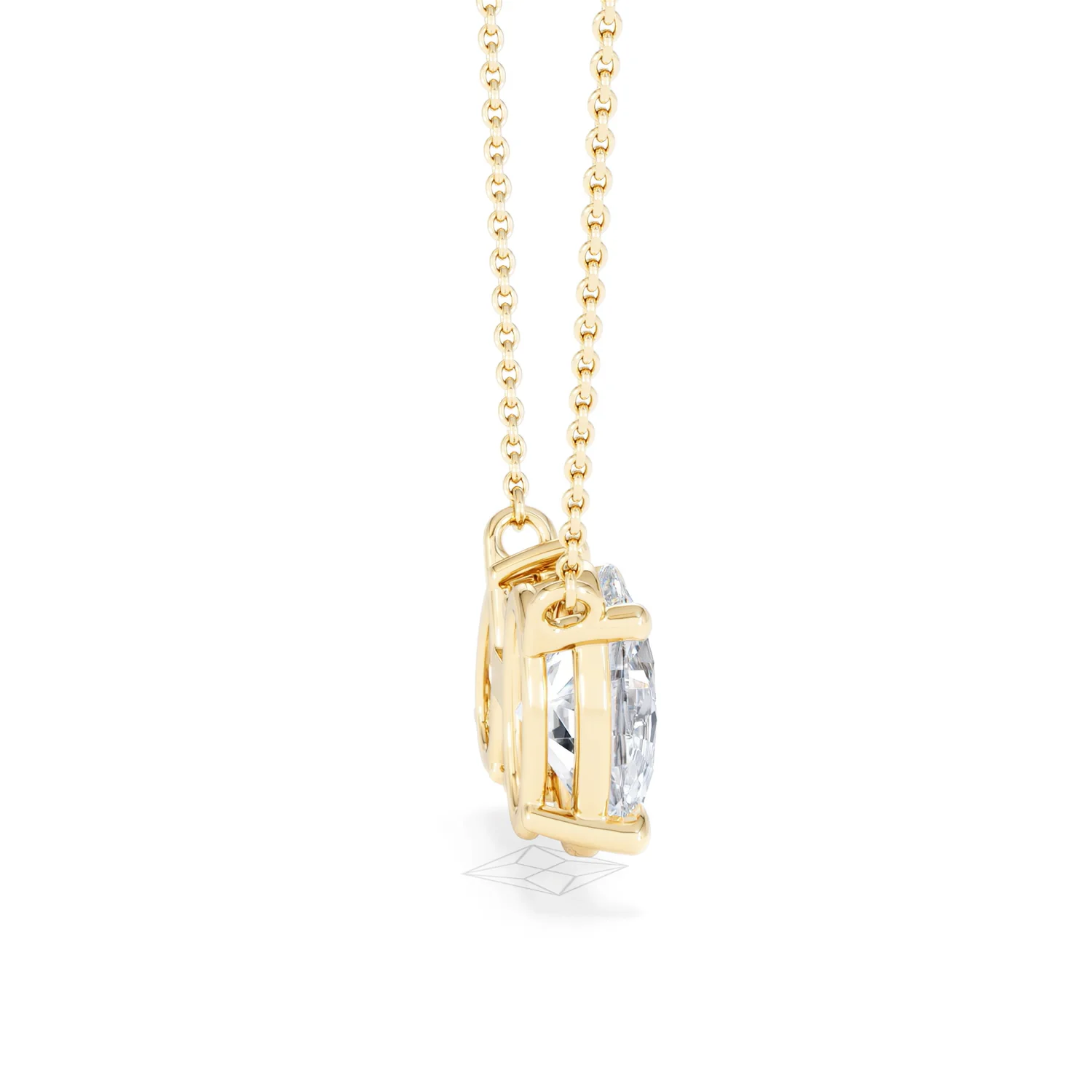 Toi Et Moi 3.00ct Oval and Pear Cut Lab Diamond 2 Stone Necklace in 18k Yellow Gold - Image 31