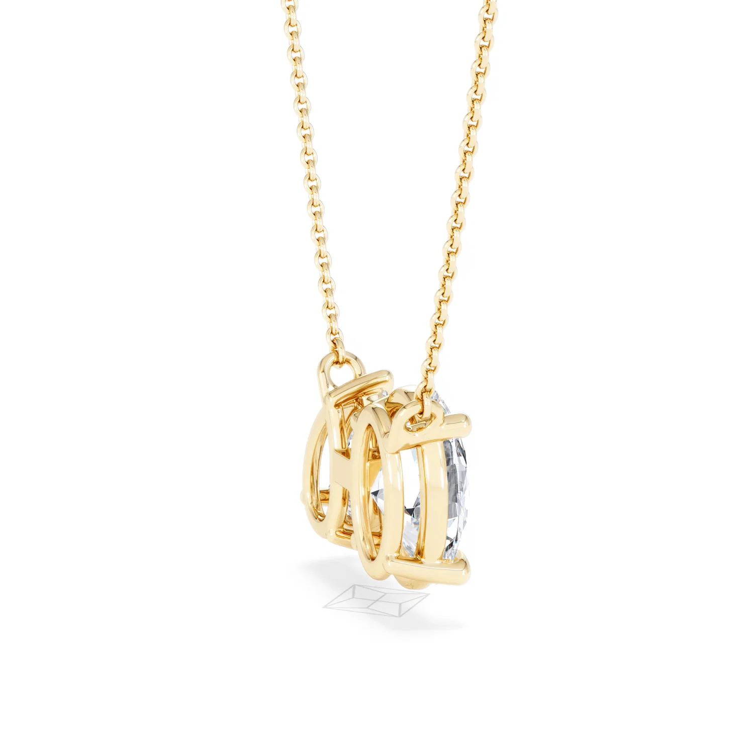 Toi Et Moi 3.00ct Oval and Pear Cut Lab Diamond 2 Stone Necklace in 18k Yellow Gold - Image 34