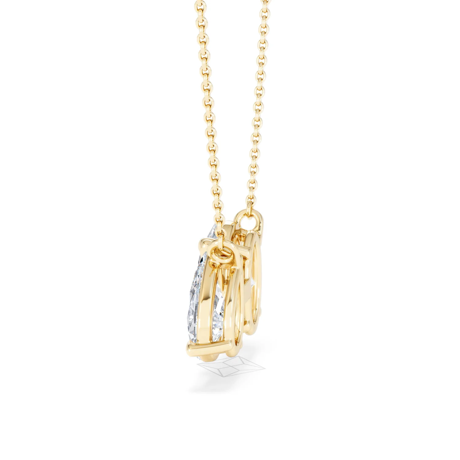 Toi Et Moi 3.00ct Oval and Pear Cut Lab Diamond 2 Stone Necklace in 18k Yellow Gold - Image 66