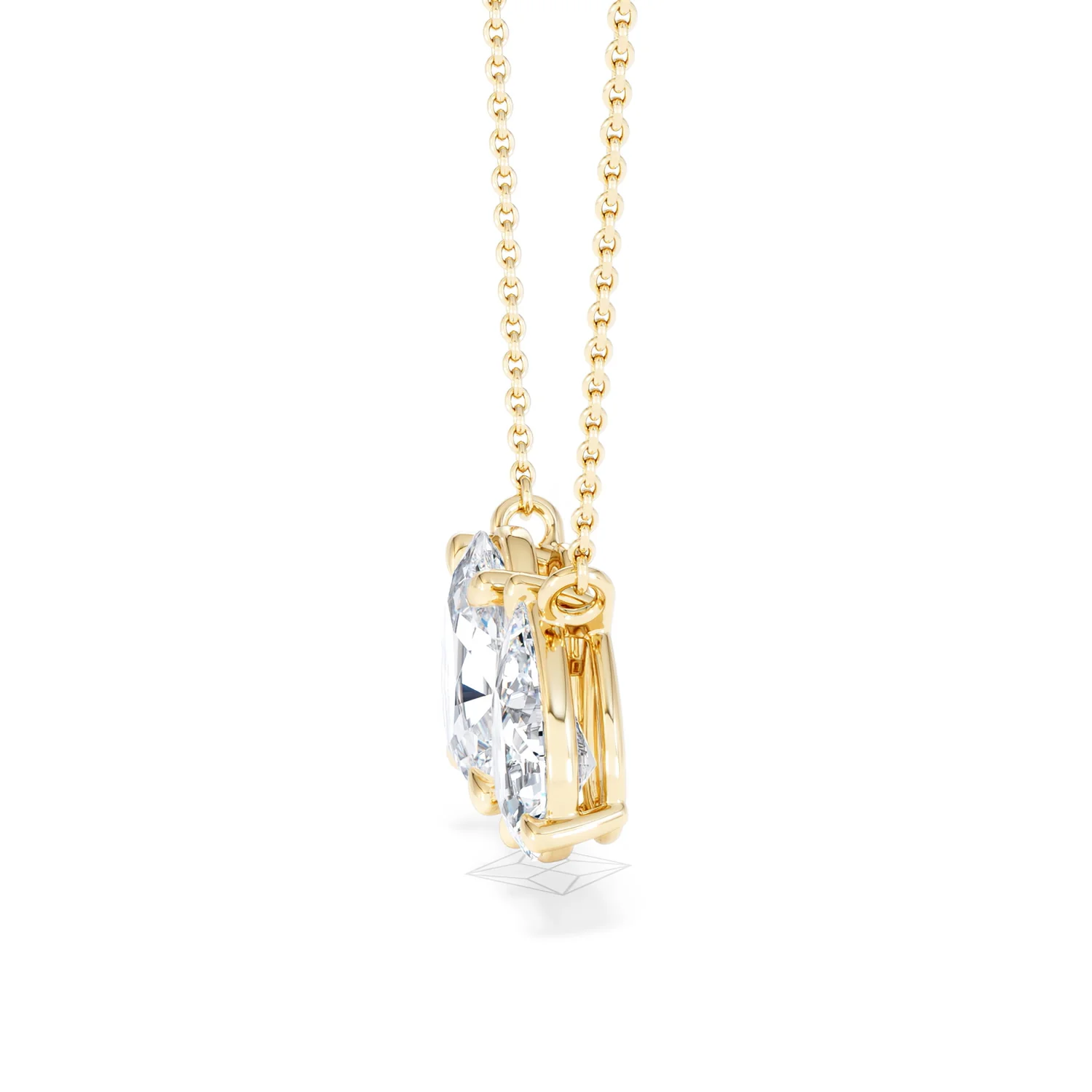Toi Et Moi 3.00ct Oval and Pear Cut Lab Diamond 2 Stone Necklace in 18k Yellow Gold - Image 71