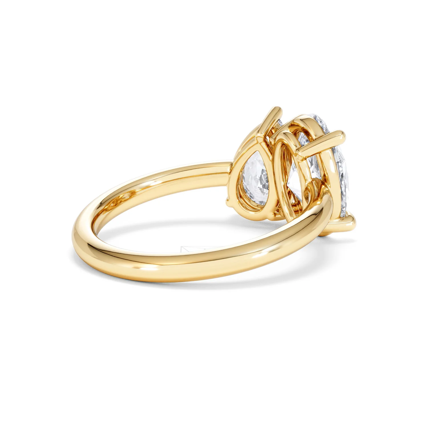 Toi Et Moi 3.00ct Oval and Pear Cut Lab Diamond Engagement Ring in 18K Yellow Gold - Image 39