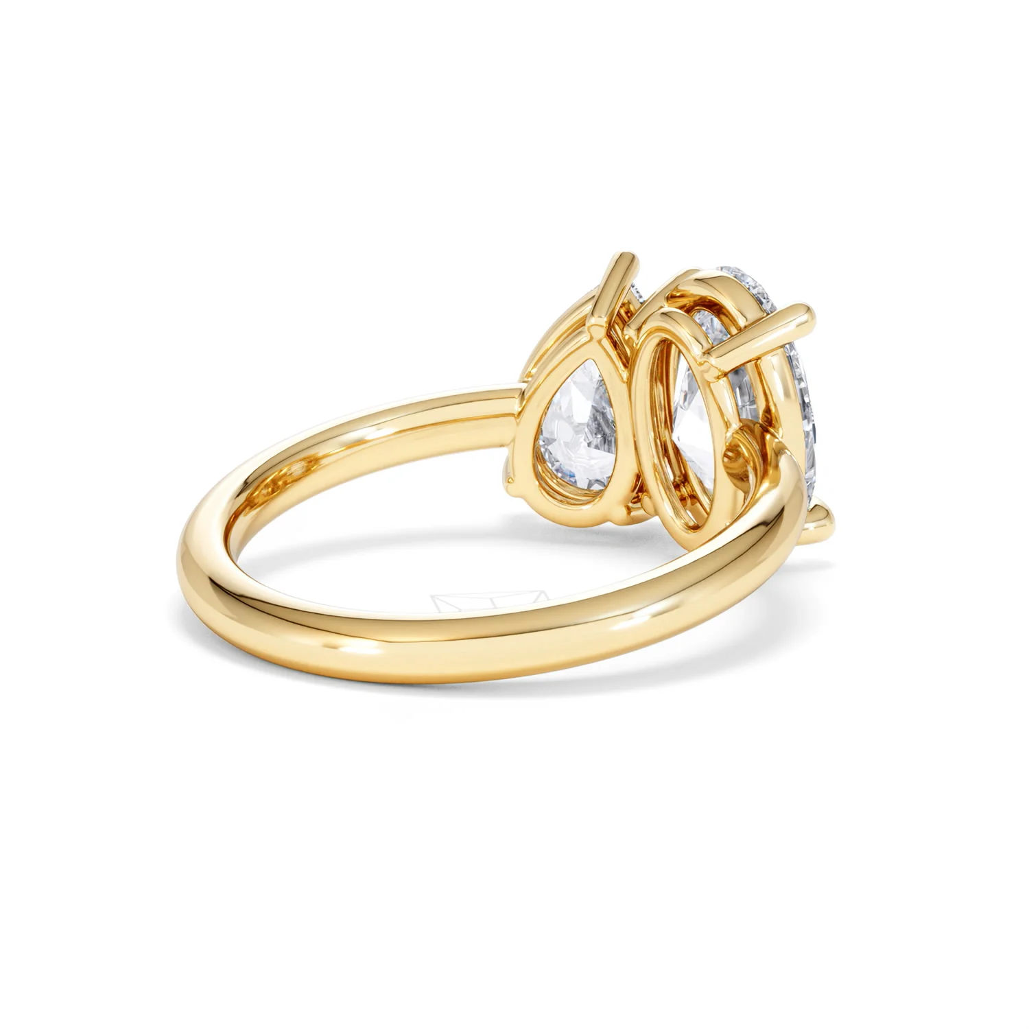 Toi Et Moi 3.00ct Oval and Pear Cut Lab Diamond Engagement Ring in 18K Yellow Gold - Image 41