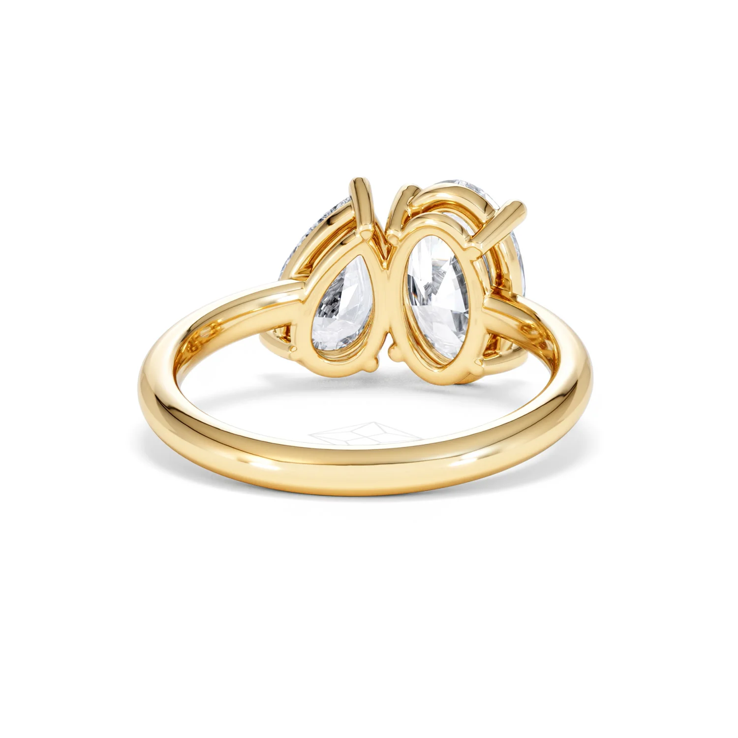 Toi Et Moi 3.00ct Oval and Pear Cut Lab Diamond Engagement Ring in 18K Yellow Gold - Image 47