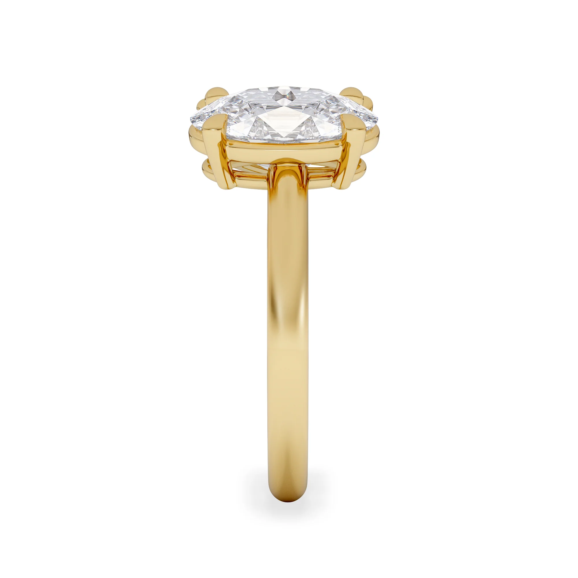 Toi Et Moi 3.00ct Oval and Pear Cut Lab Diamond Engagement Ring in 18K Yellow Gold - Image 5