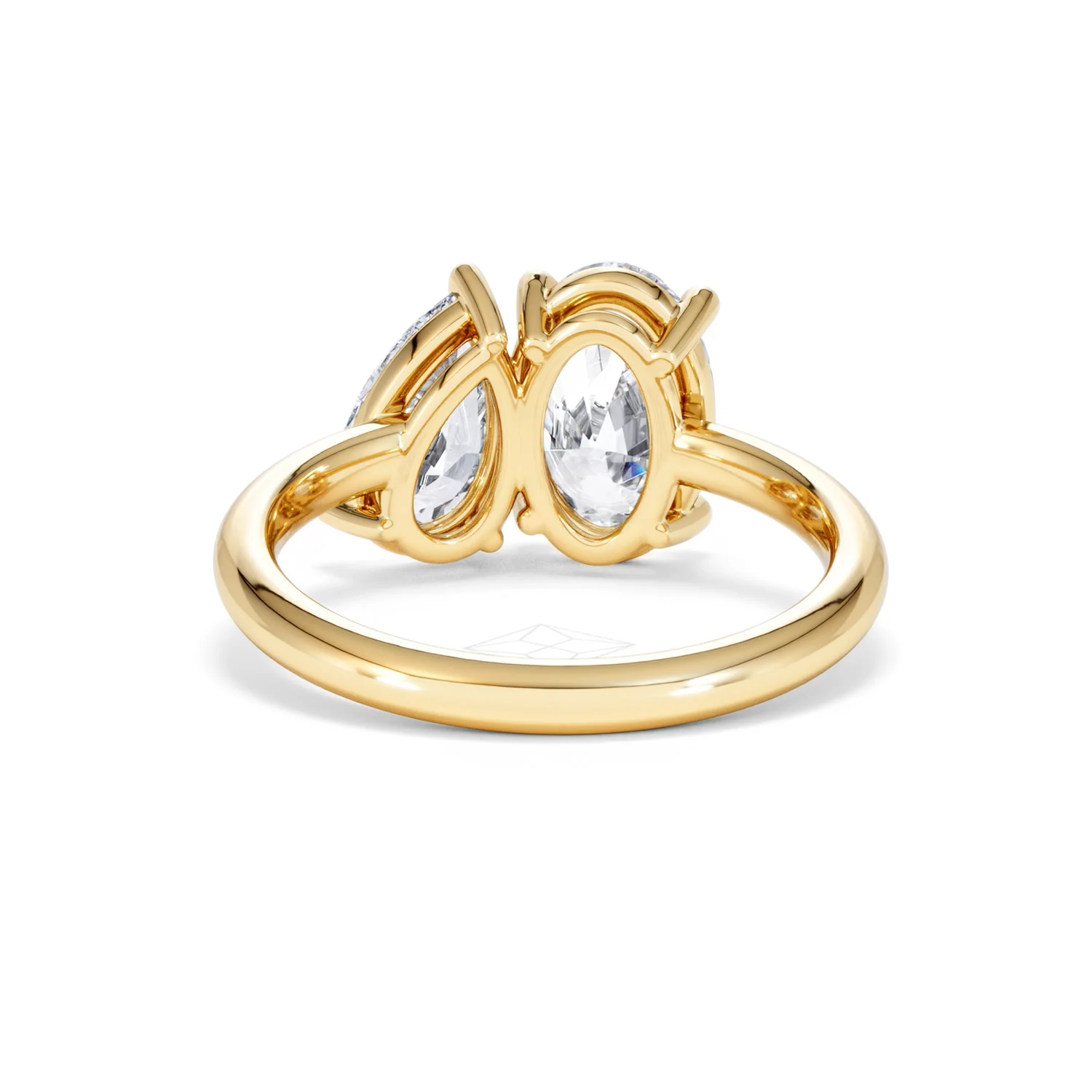 Toi Et Moi 3.00ct Oval and Pear Cut Lab Diamond Engagement Ring in 18K Yellow Gold - Image 50