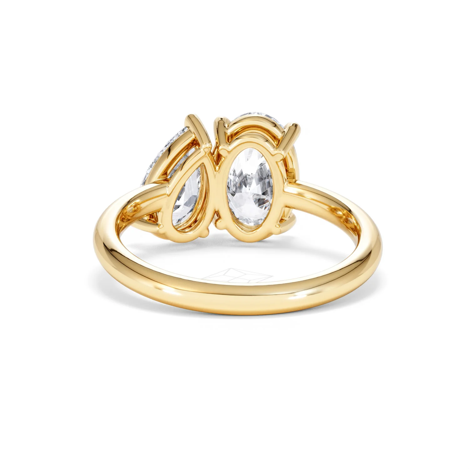 Toi Et Moi 3.00ct Oval and Pear Cut Lab Diamond Engagement Ring in 18K Yellow Gold - Image 51