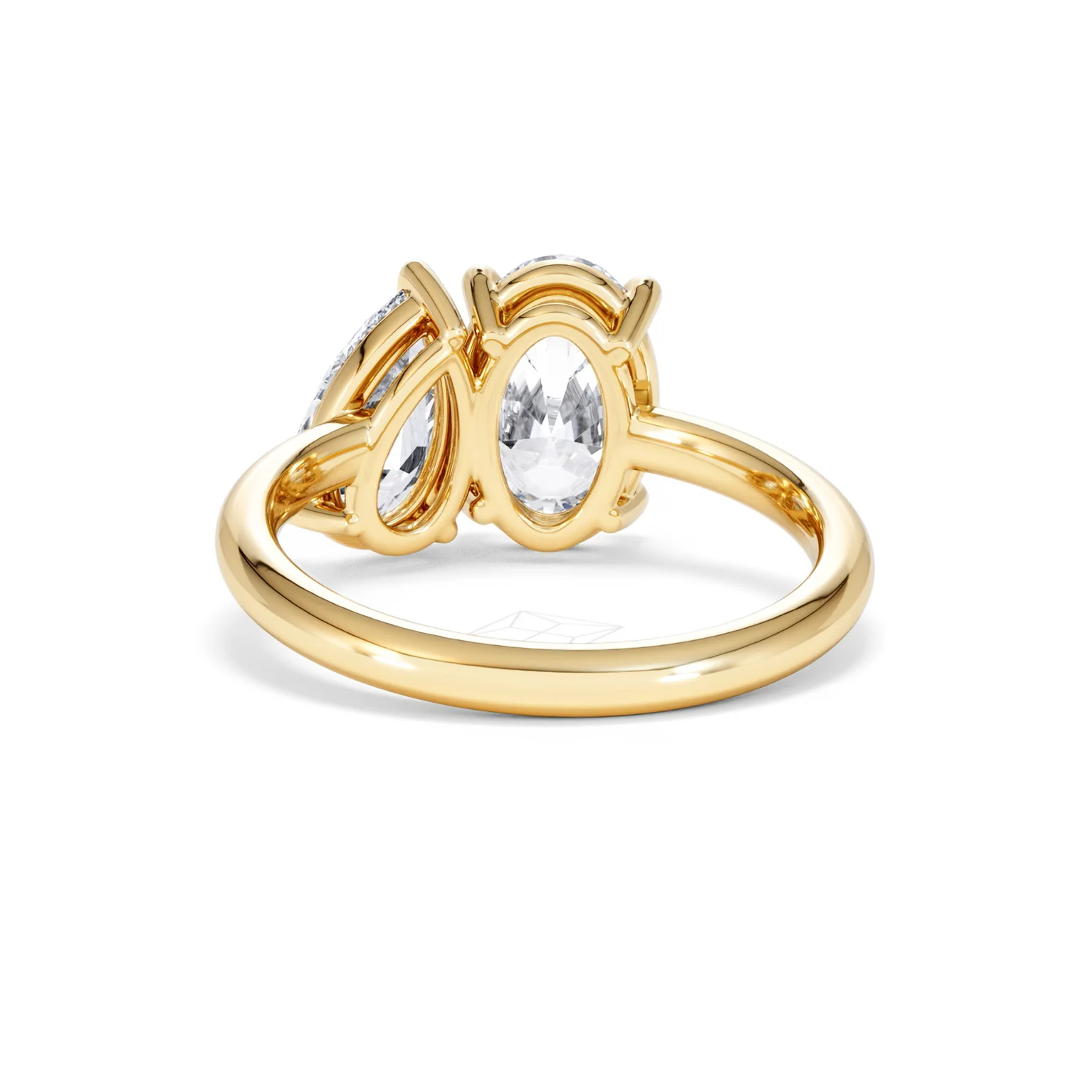 Toi Et Moi 3.00ct Oval and Pear Cut Lab Diamond Engagement Ring in 18K Yellow Gold - Image 52