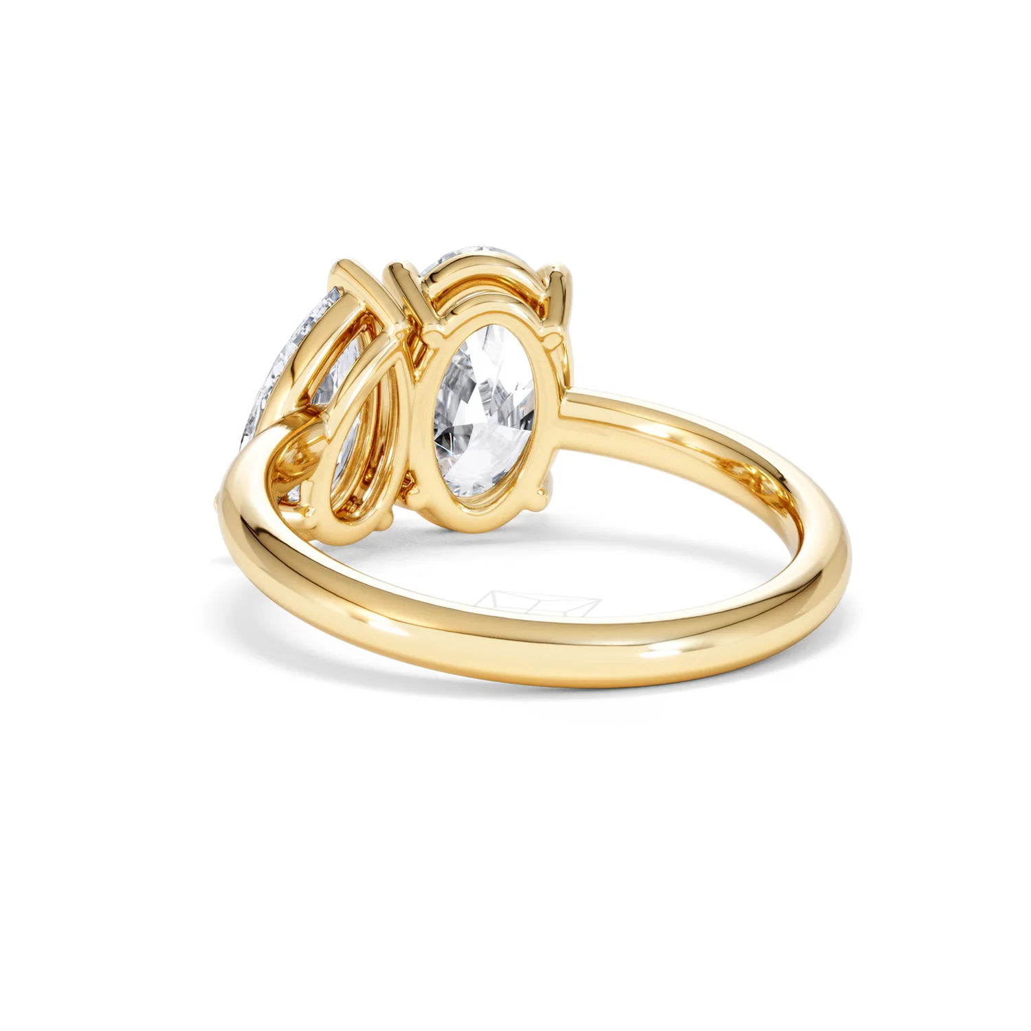Toi Et Moi 3.00ct Oval and Pear Cut Lab Diamond Engagement Ring in 18K Yellow Gold - Image 55