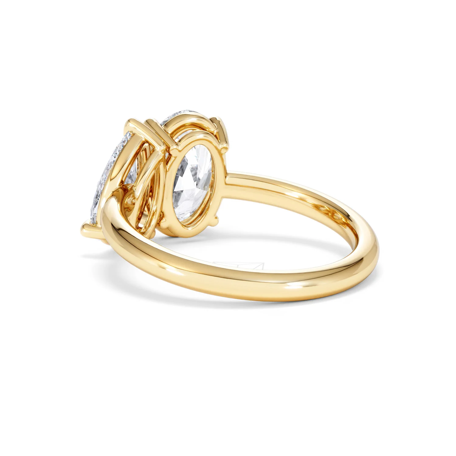 Toi Et Moi 3.00ct Oval and Pear Cut Lab Diamond Engagement Ring in 18K Yellow Gold - Image 58
