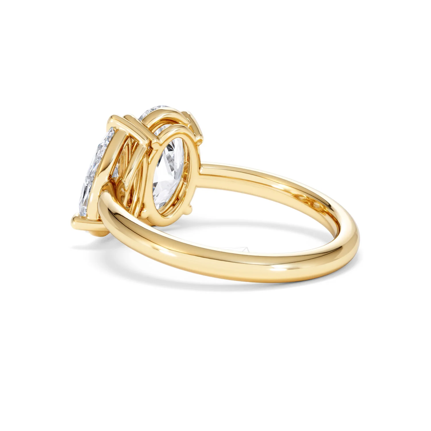 Toi Et Moi 3.00ct Oval and Pear Cut Lab Diamond Engagement Ring in 18K Yellow Gold - Image 60