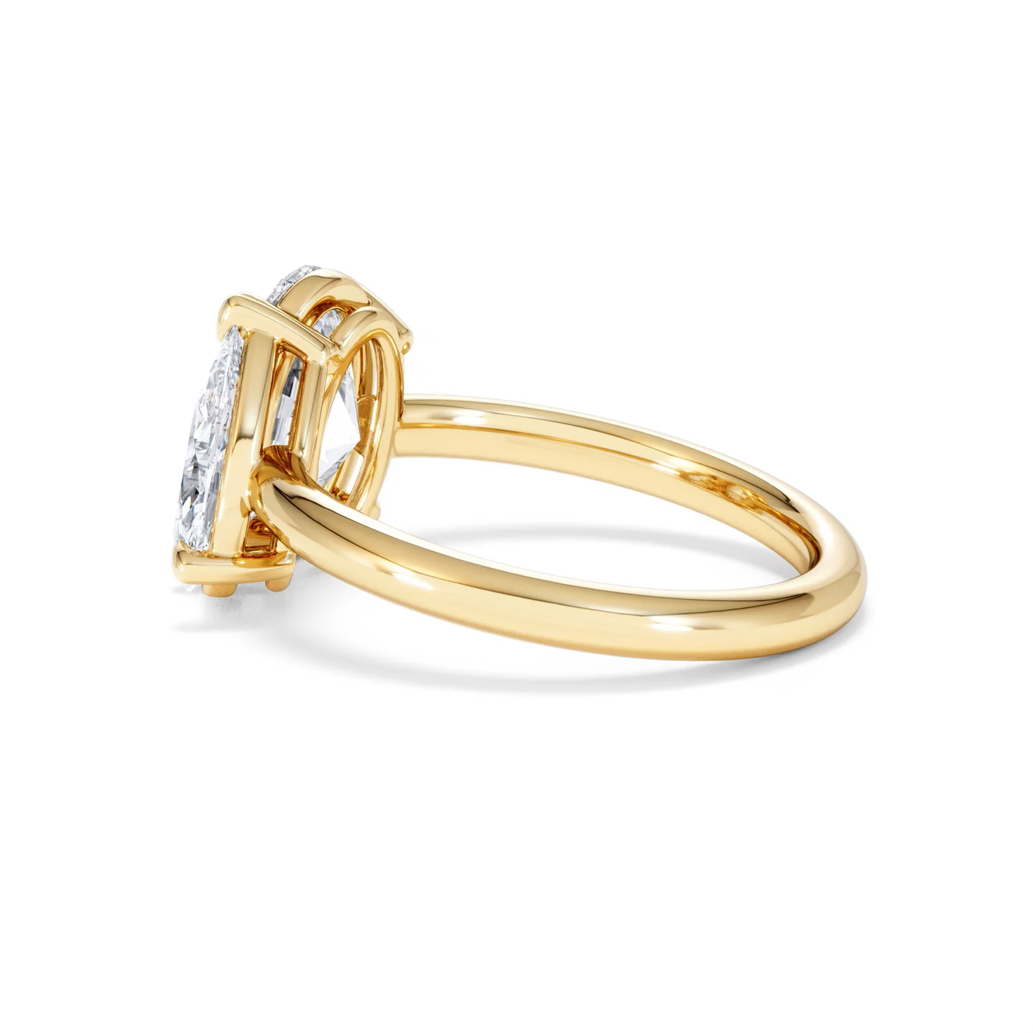 Toi Et Moi 3.00ct Oval and Pear Cut Lab Diamond Engagement Ring in 18K Yellow Gold - Image 65