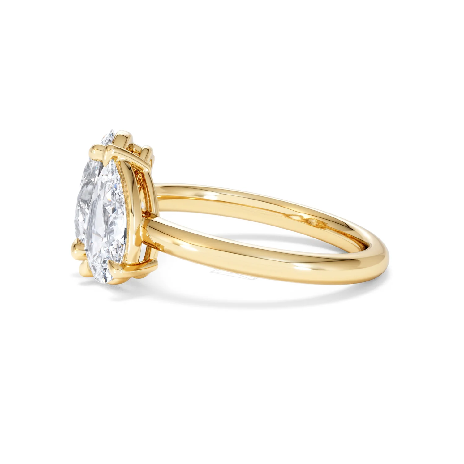 Toi Et Moi 3.00ct Oval and Pear Cut Lab Diamond Engagement Ring in 18K Yellow Gold - Image 71