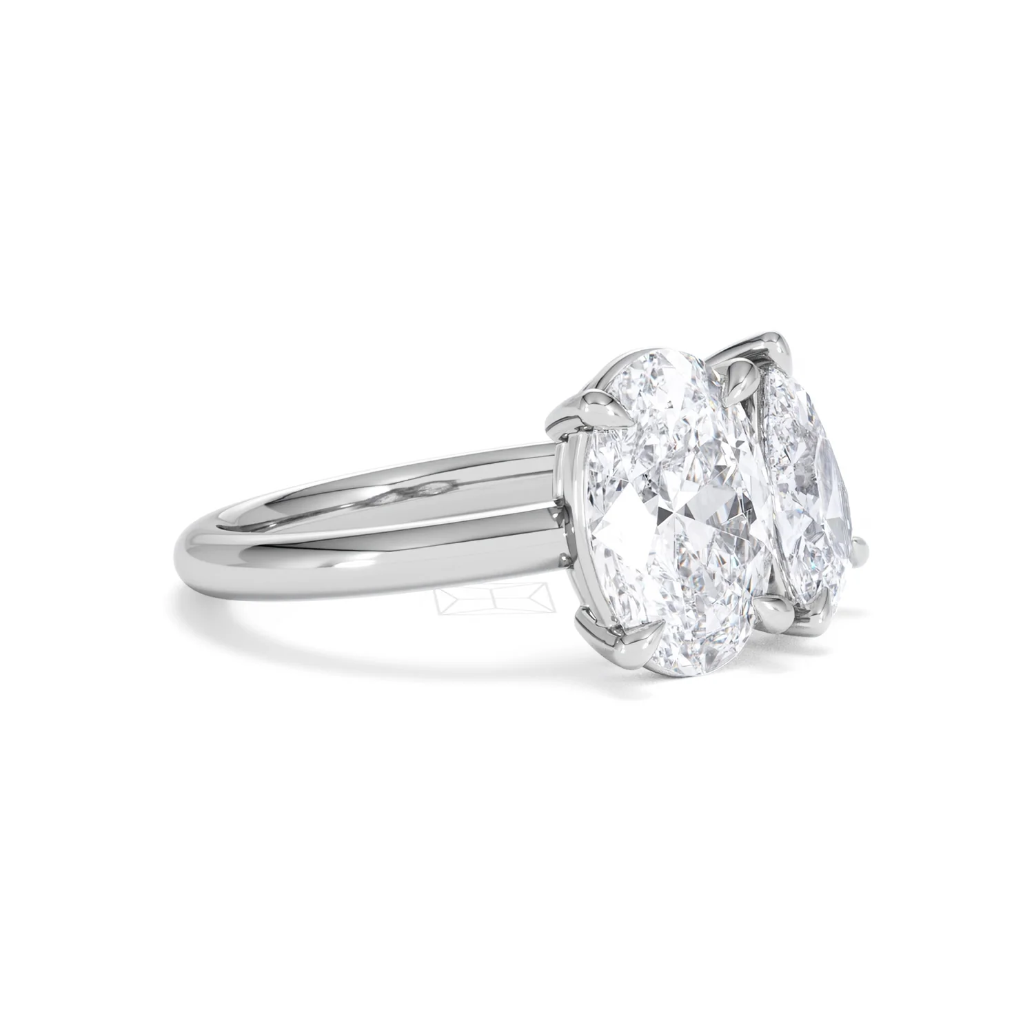 Toi Et Moi 3.00ct Oval and Pear Cut Lab Diamond Engagement Ring in Platinum - Image 20