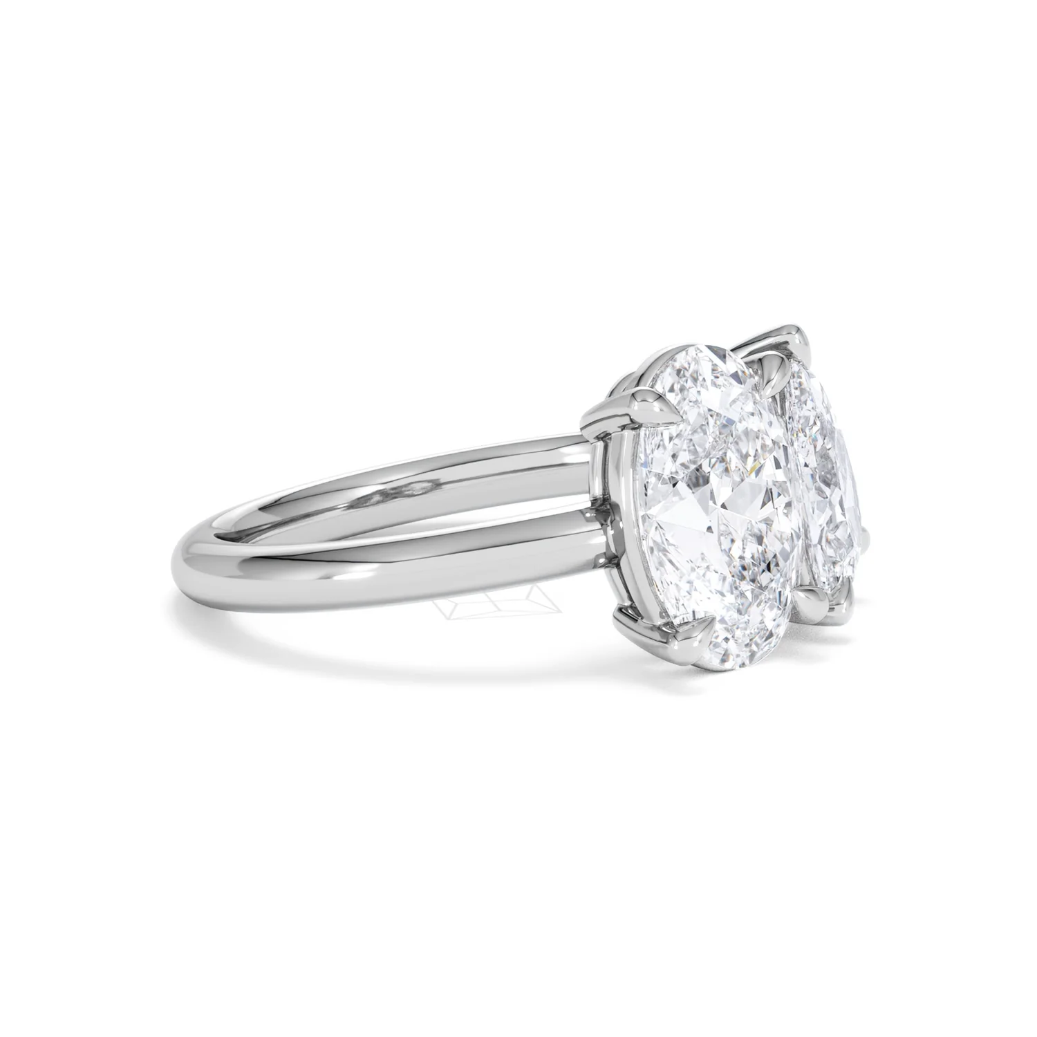 Toi Et Moi 3.00ct Oval and Pear Cut Lab Diamond Engagement Ring in Platinum - Image 22