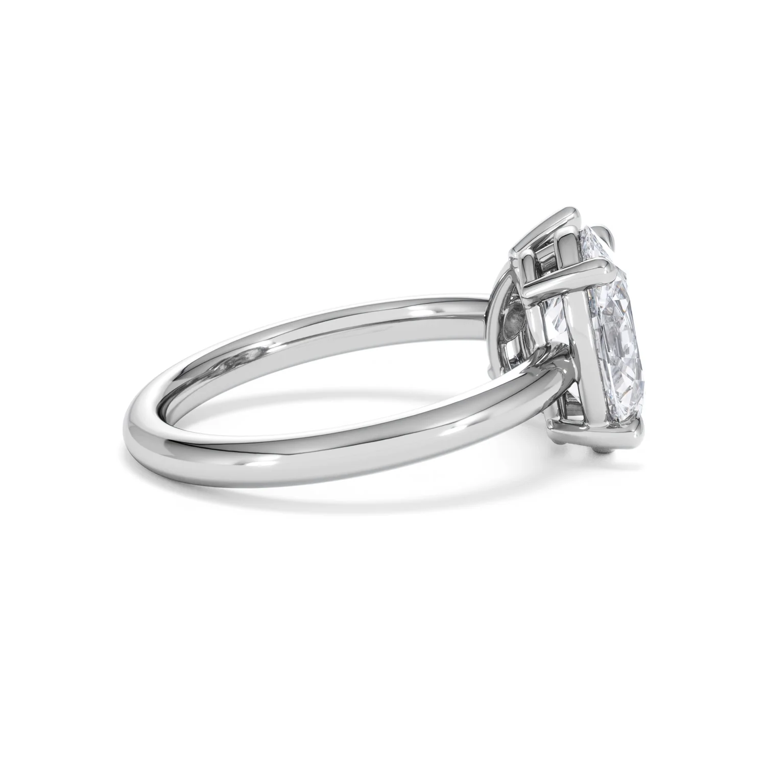 Toi Et Moi 3.00ct Oval and Pear Cut Lab Diamond Engagement Ring in Platinum - Image 32